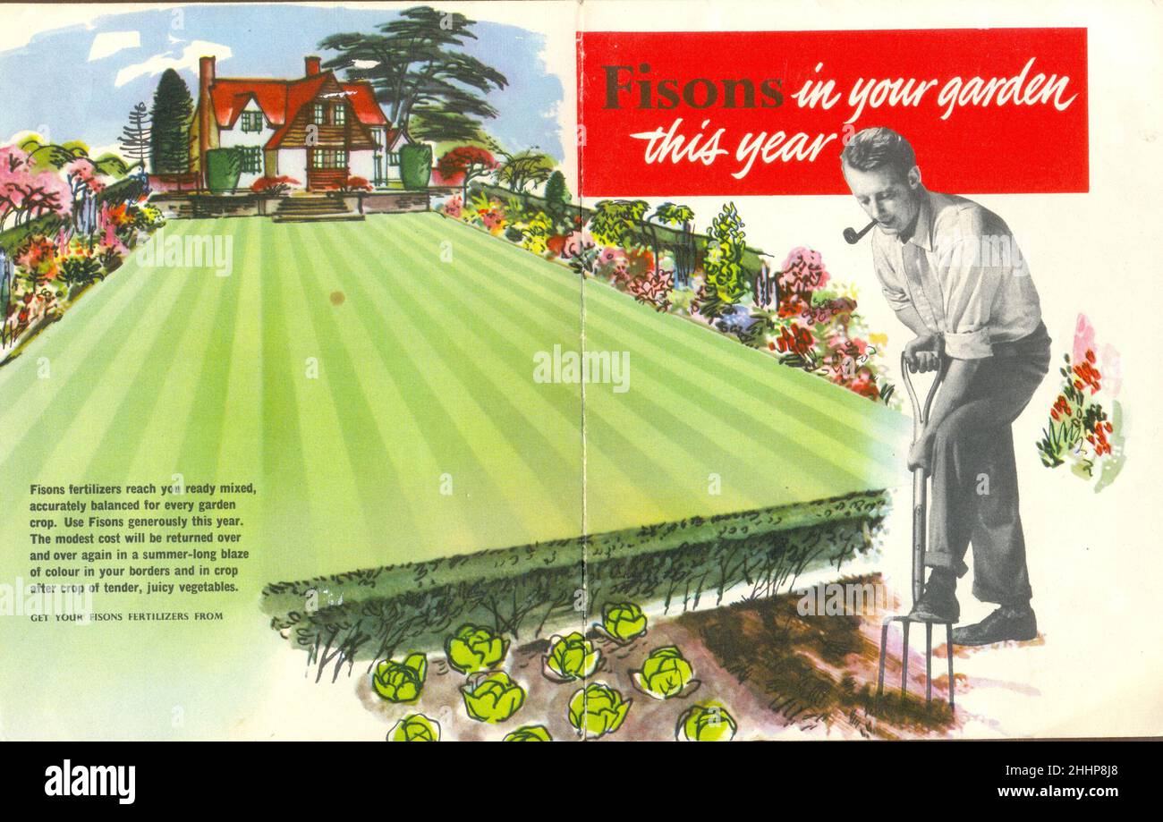 Leaflet advertising Fisons fertilizers circa 1965 Stock Photo