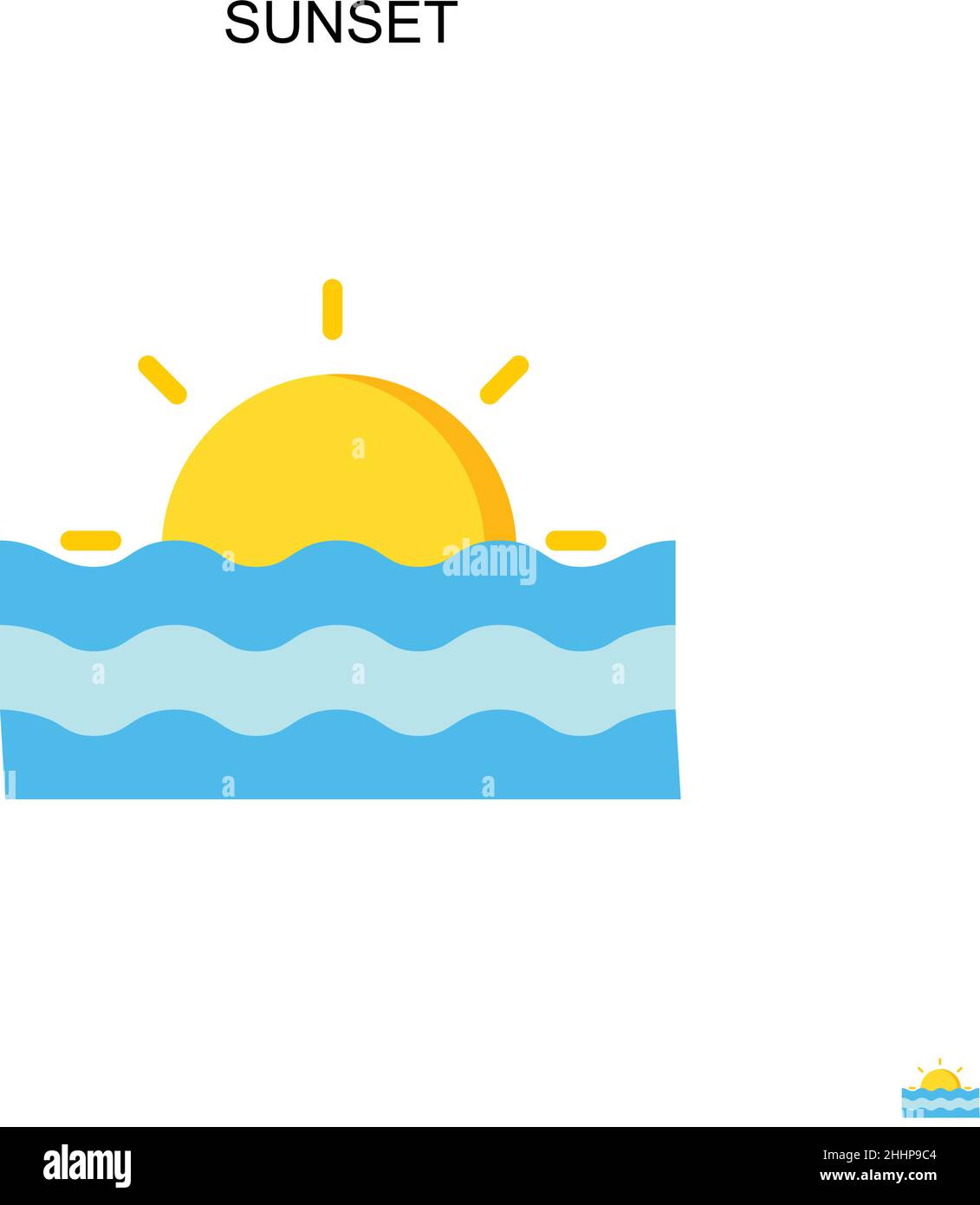 Sunset Simple vector icon.Perfect color modern pictogram on editable ...