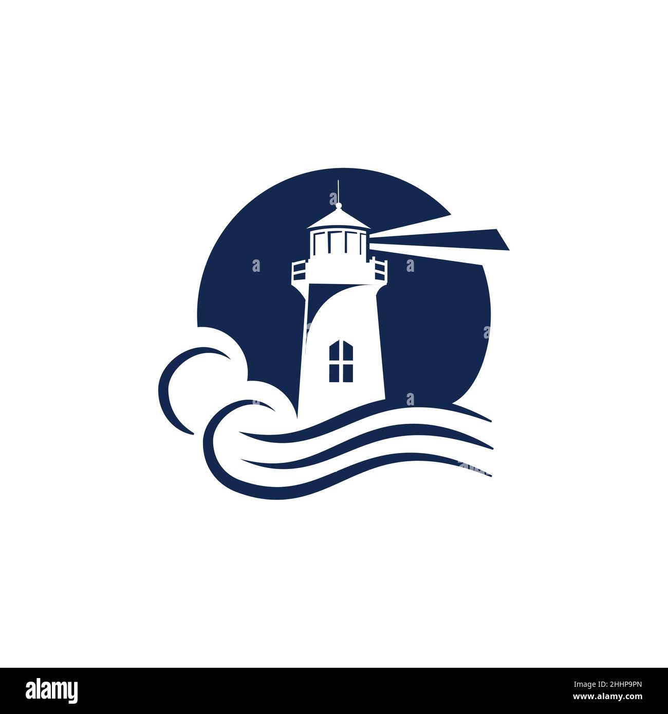 Symbol light house logo design template. Vector illustration EPS.8 EPS