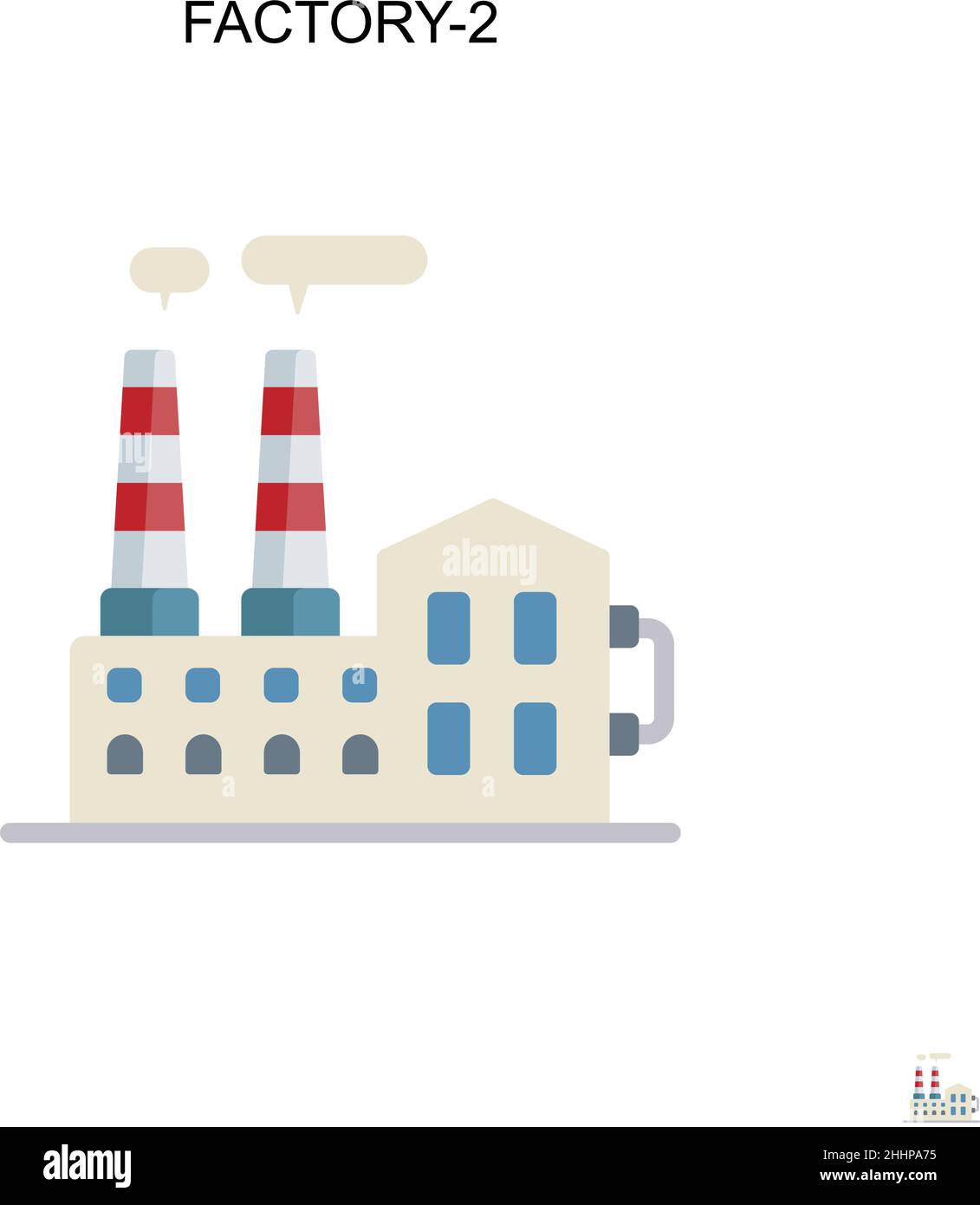 Factory-2 Simple vector icon.Perfect color modern pictogram on editable ...
