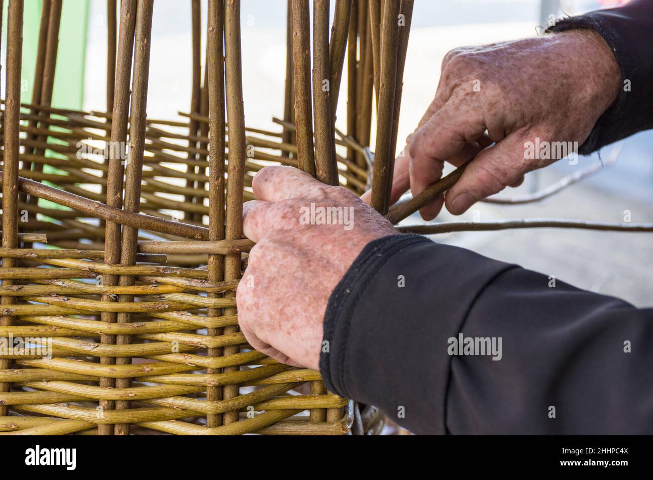 Basket weaving craft in Glenties, County Donegal, Ireland Stock Photo