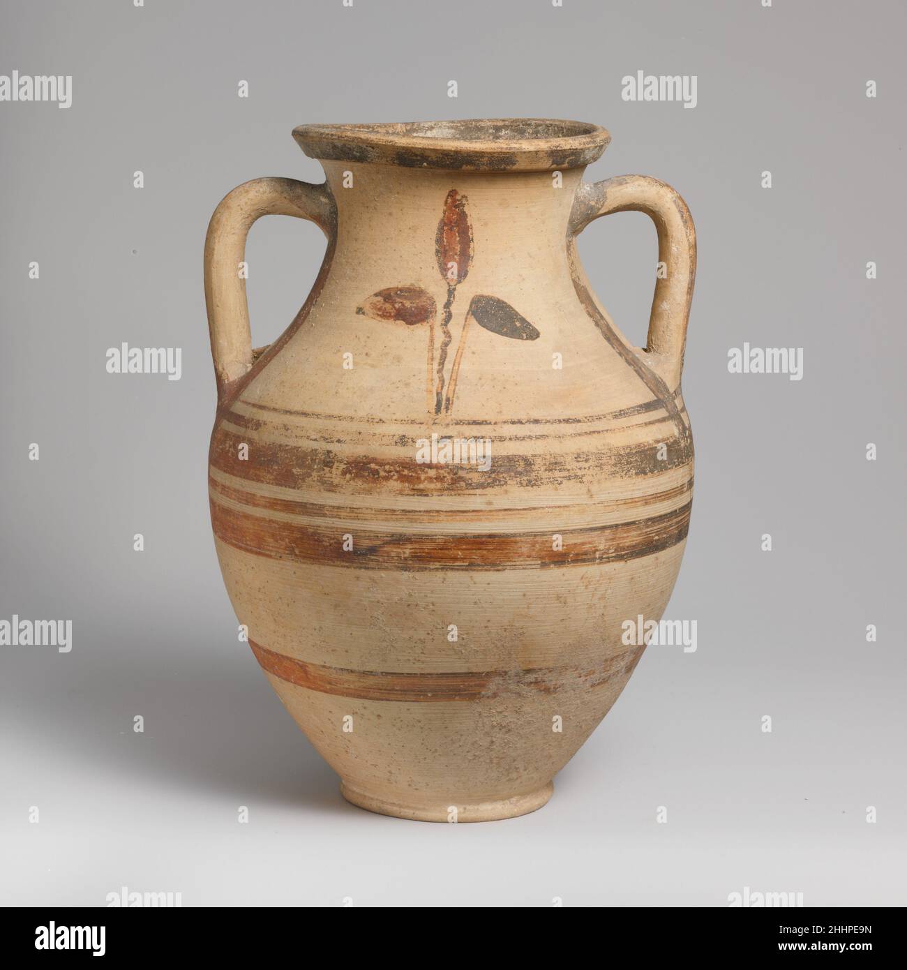 Terracotta amphora (jar) 6th century B.C. East Greek Amphora with bands ...