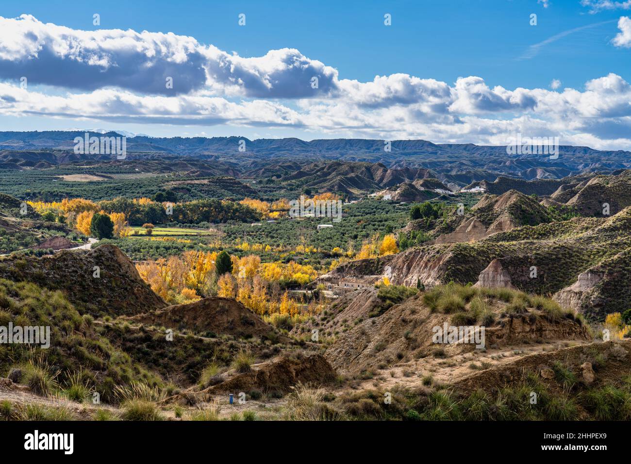 Landscape near Bacor Olivar at Embalse de Negratin reservoir lake in Sierra Nevada National Park, Granada, Andalusia in Spain Stock Photo