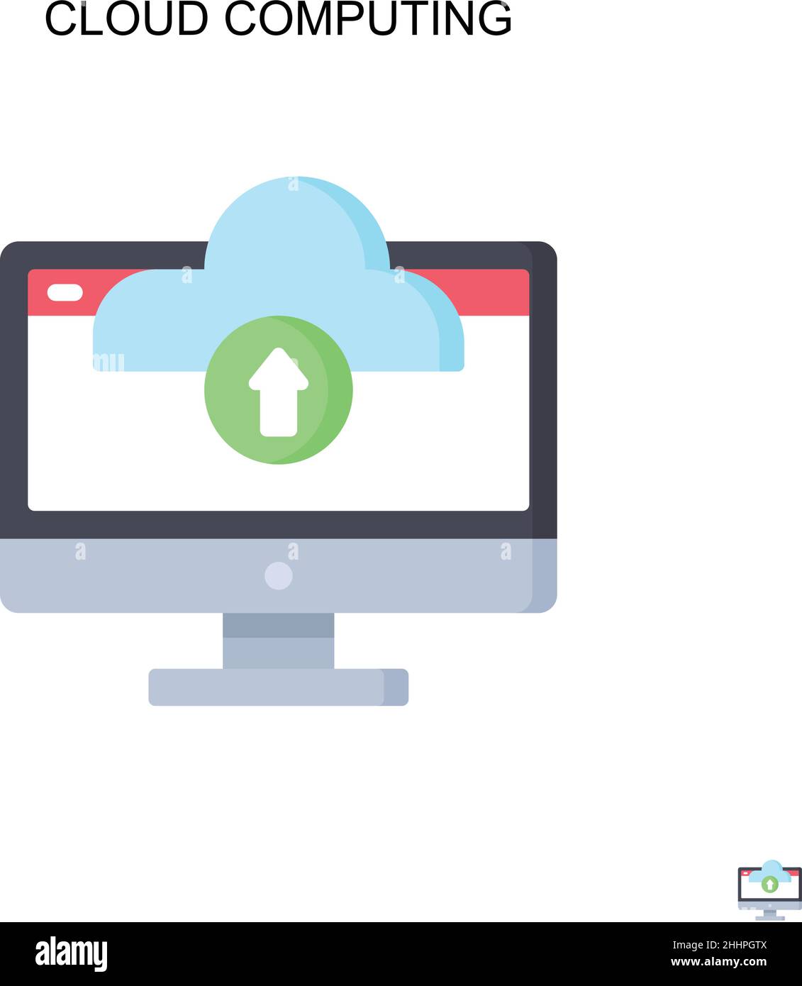 Cloud computing Simple vector icon.Perfect color modern pictogram on editable stroke. Cloud computing icons for your business project Stock Vector