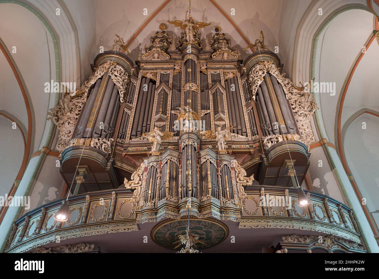 Bach-Böhm-Orgel der St. Johanniskirche Lüneburg, Main organ of the st. johannis church lüneburg (lower saxonie) Stock Photo
