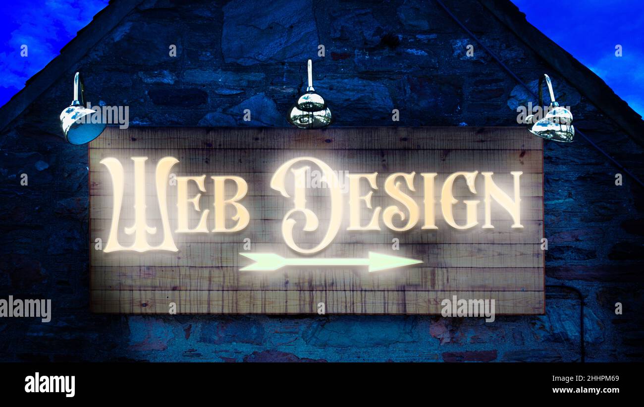 Web. Sign Street Sign the Direction Way to Web Design Stock Photo - Alamy