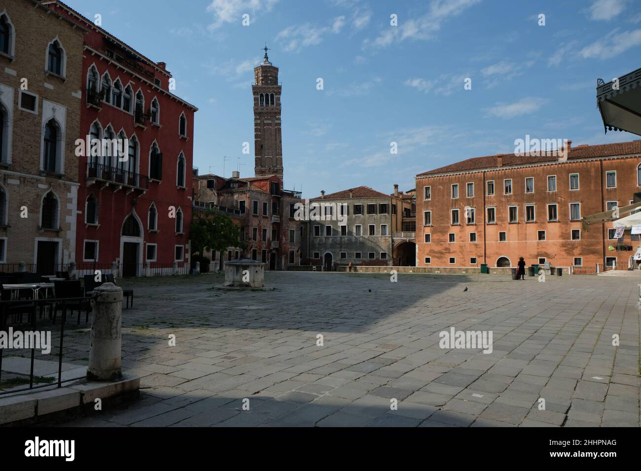 A view of Campo San Polo in Venice during lockdown caused by coronavirus disease Stock Photo