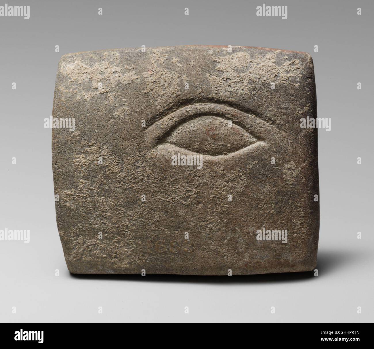 Stone votive relief of an eye 4th3rd century B.C. Cypriot The surface