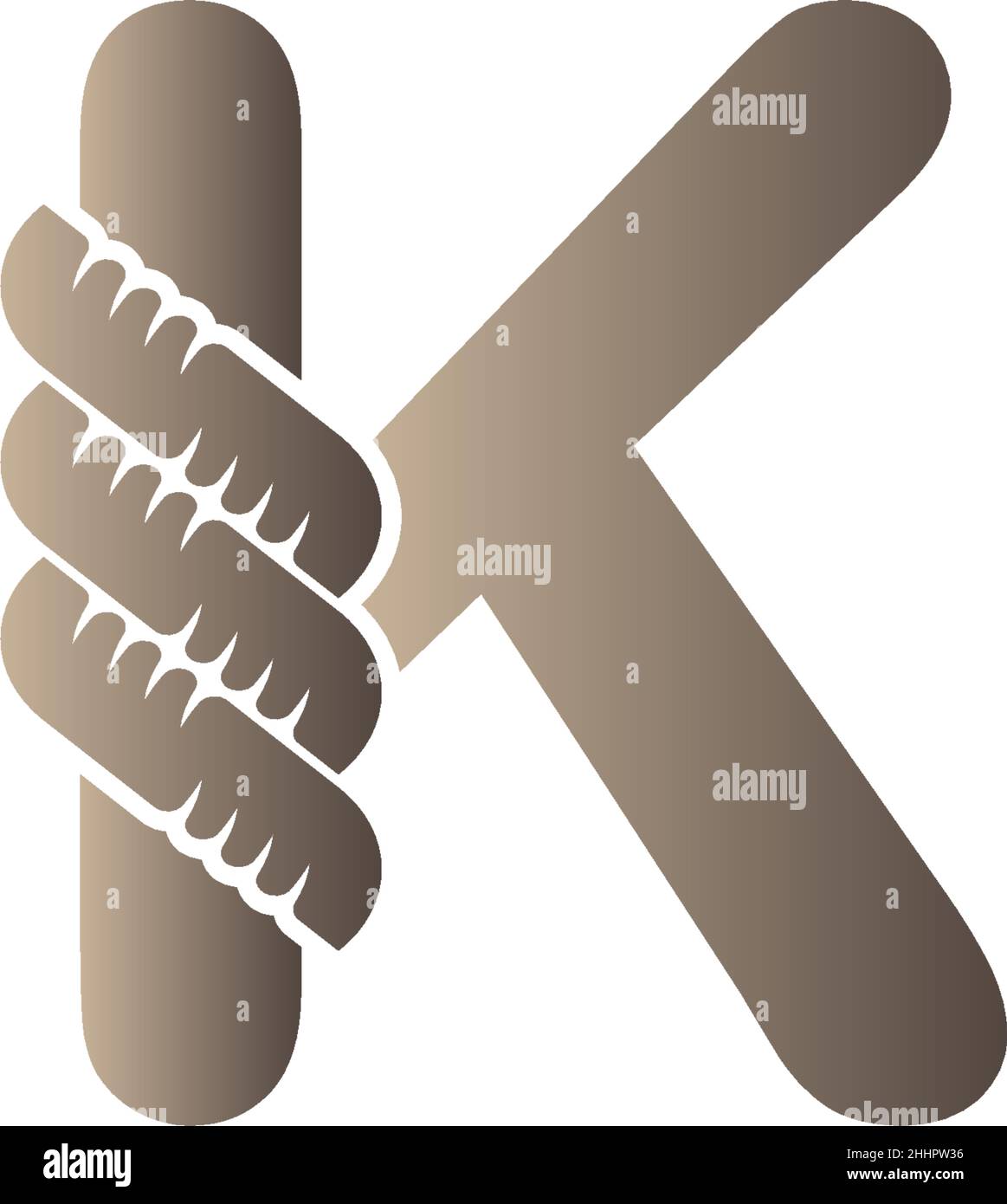 Letter K wrapped in rope icon logo design illustration vector Stock ...