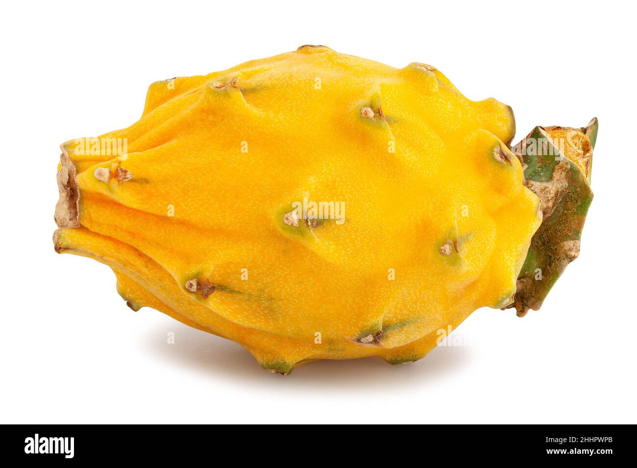 yellow dragon fruit path isolated on white Stock Photo