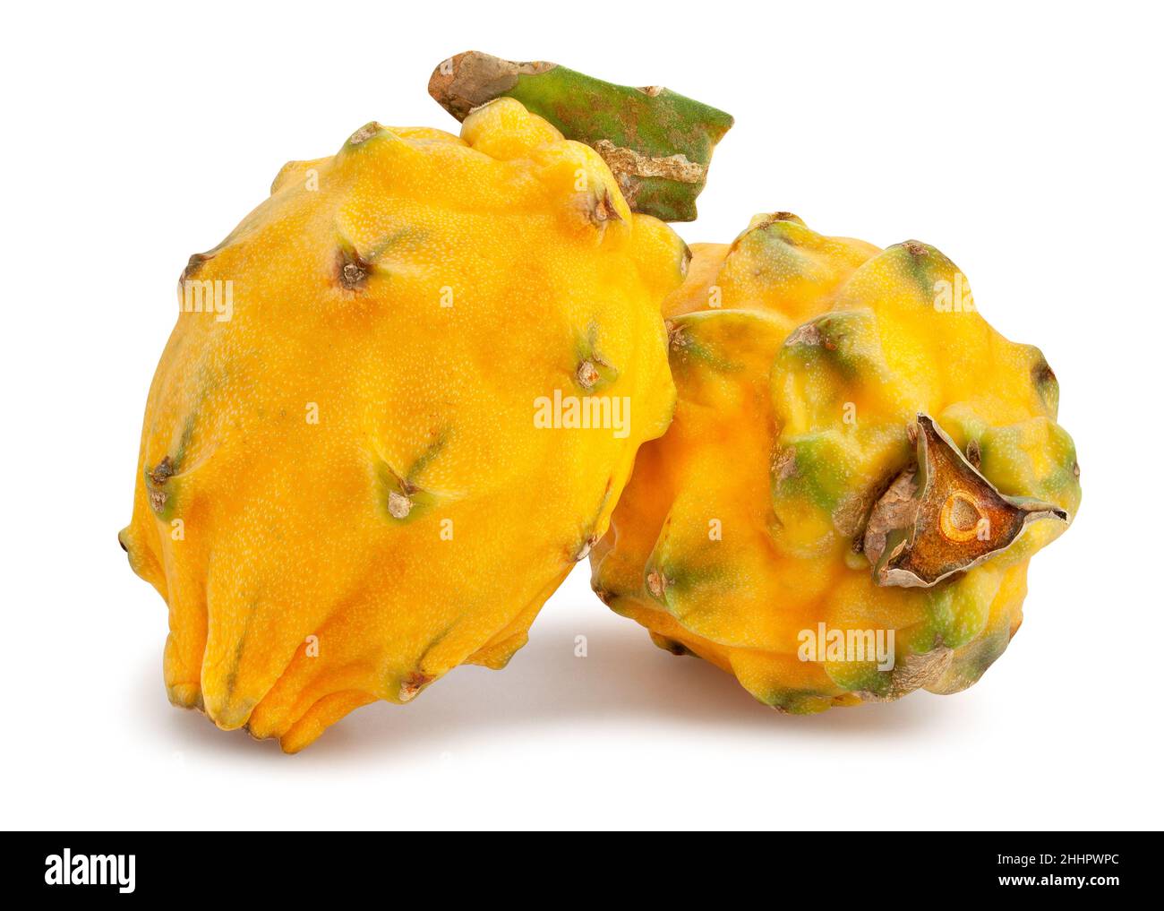 yellow dragon fruit path isolated on white Stock Photo