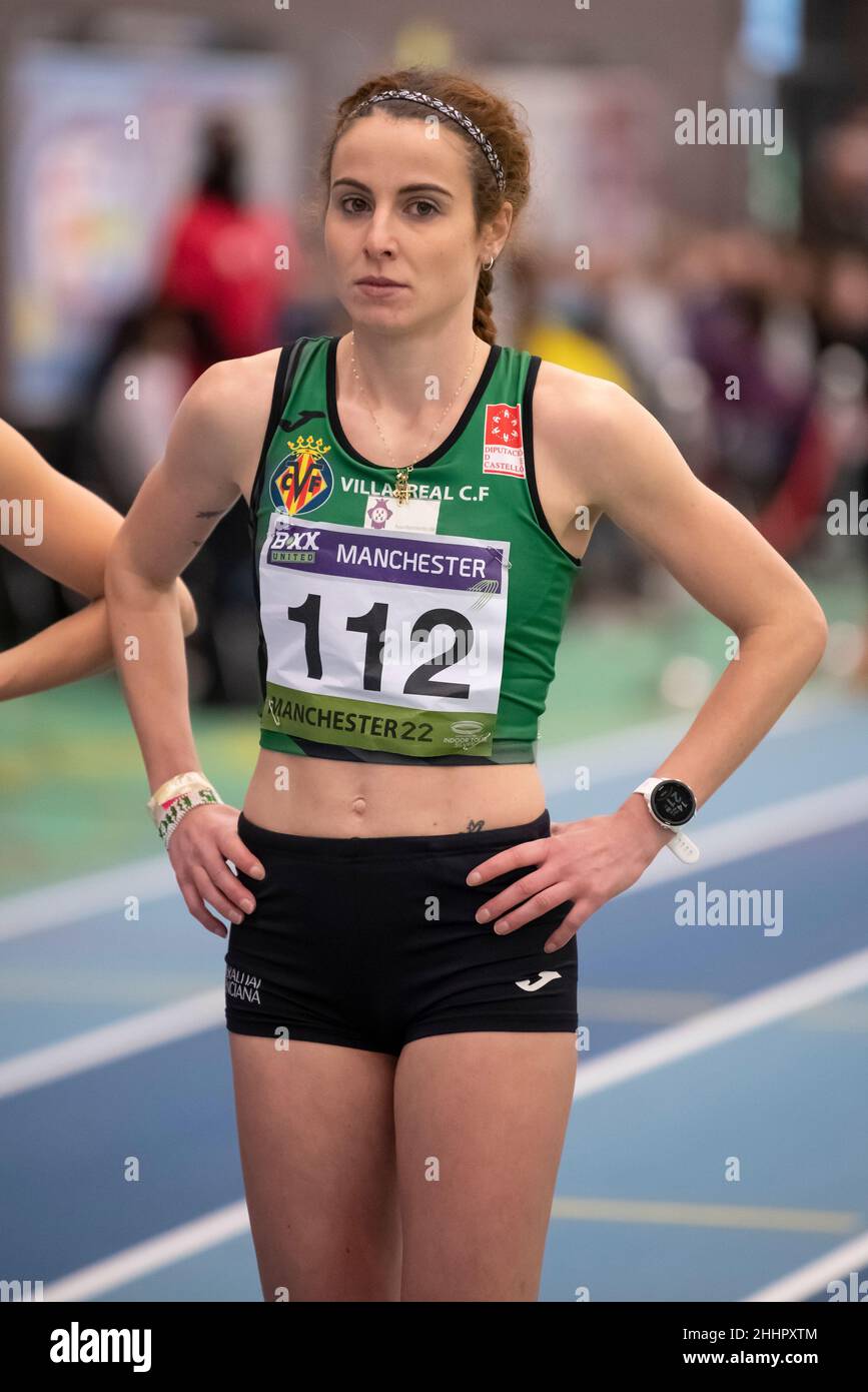 MANCHESTER ENGLAND 23 JAN 22 Lorena Martin (ESP) competing in the 800m women’s race at the