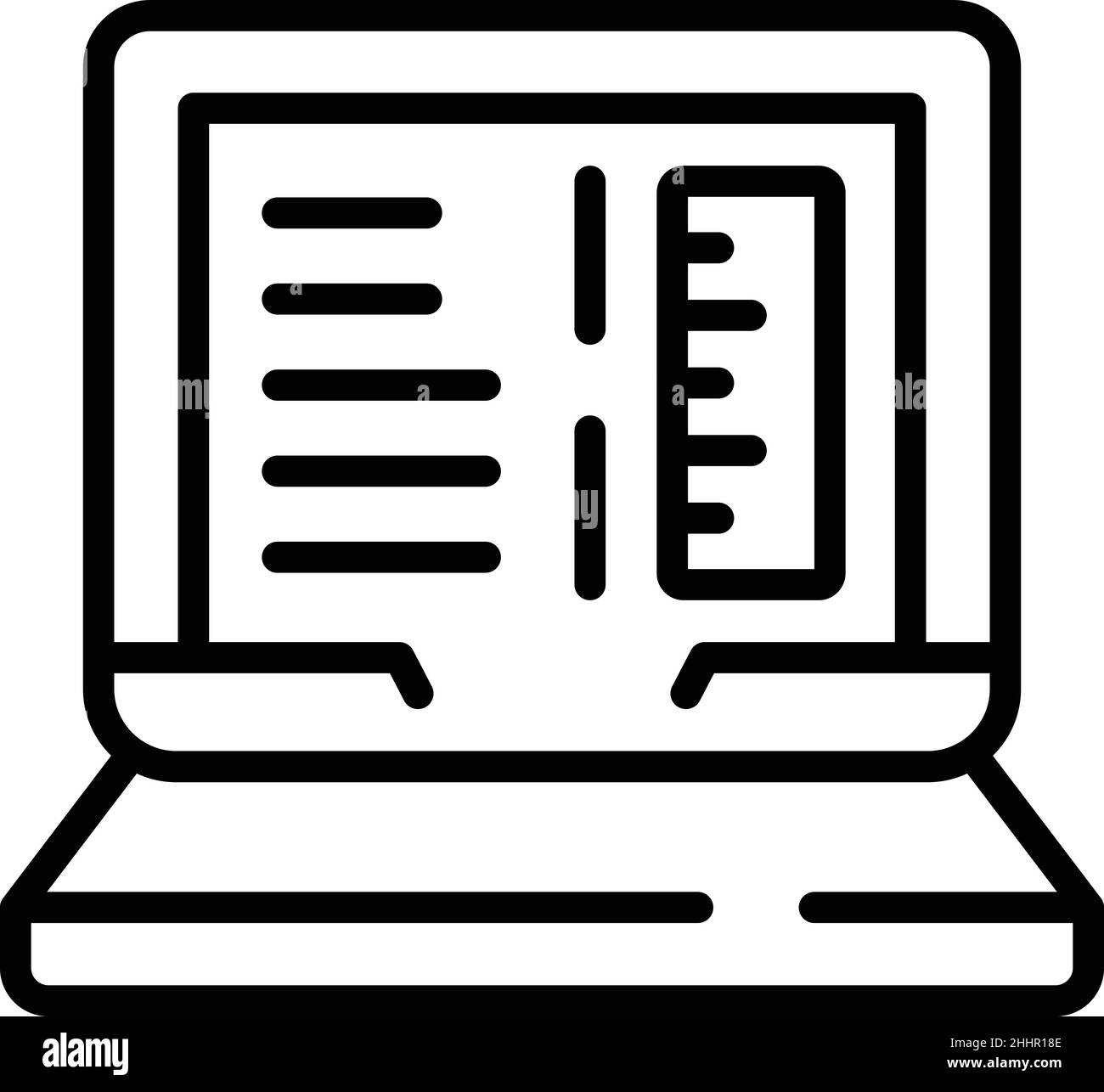 Chemical laptop icon outline vector. School study. Exam test Stock Vector