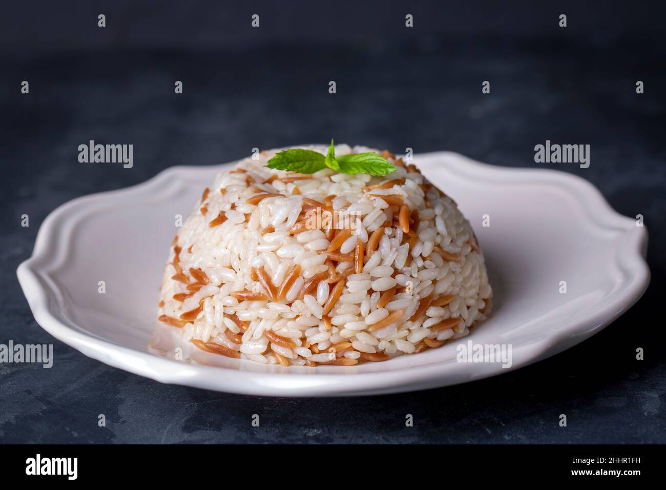 Turkish Butter Rice Traditional delicious Turkish food; Turkish style rice pilaf (Turkish ...