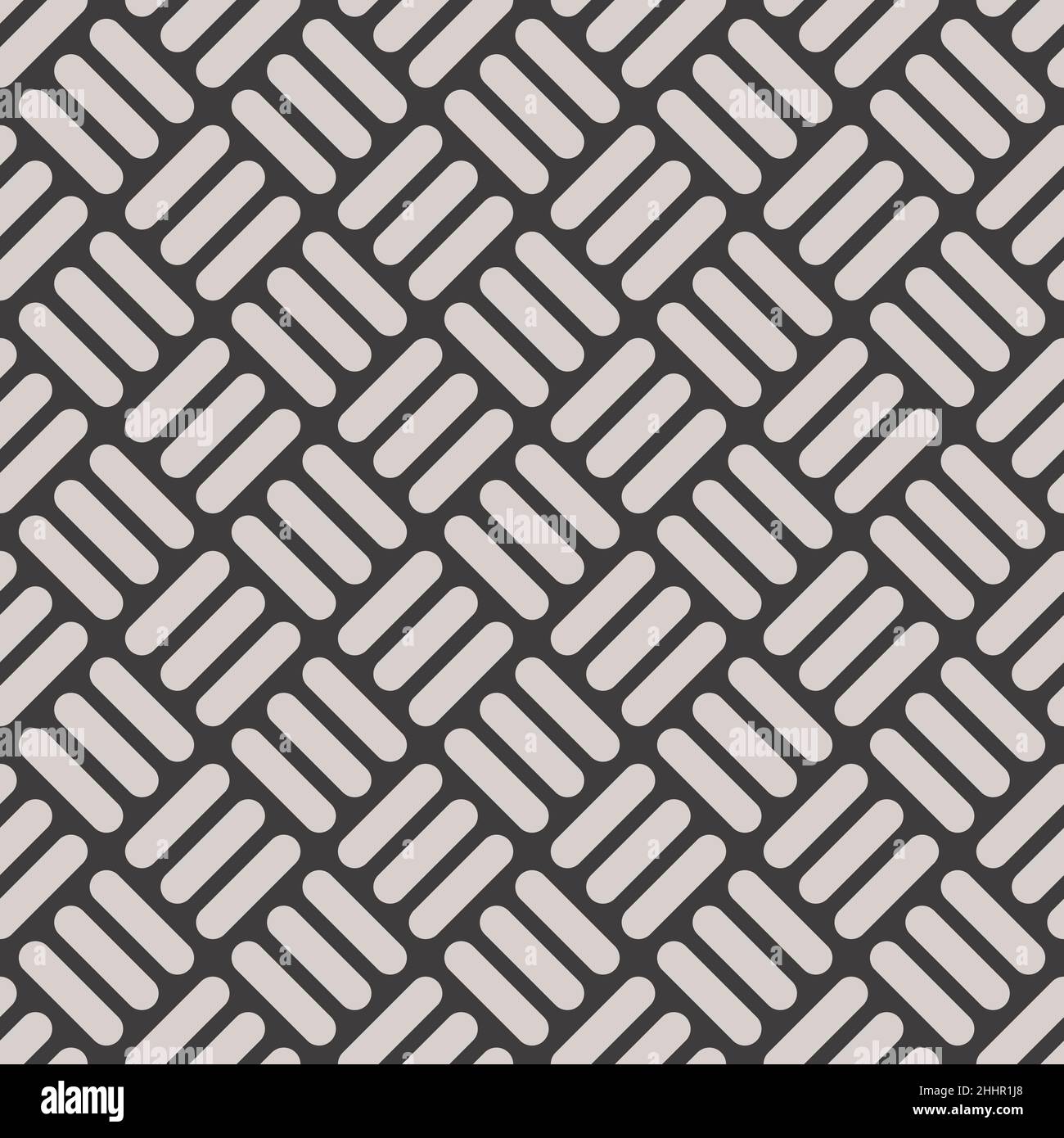 Striped Checkered Seamless Background in Black and White Color. Vector Tileable pattern. Stock Vector