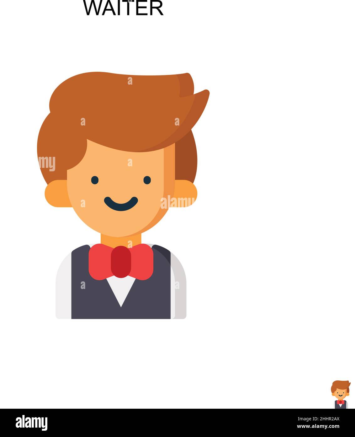Waiter Simple vector icon.Perfect color modern pictogram on editable ...