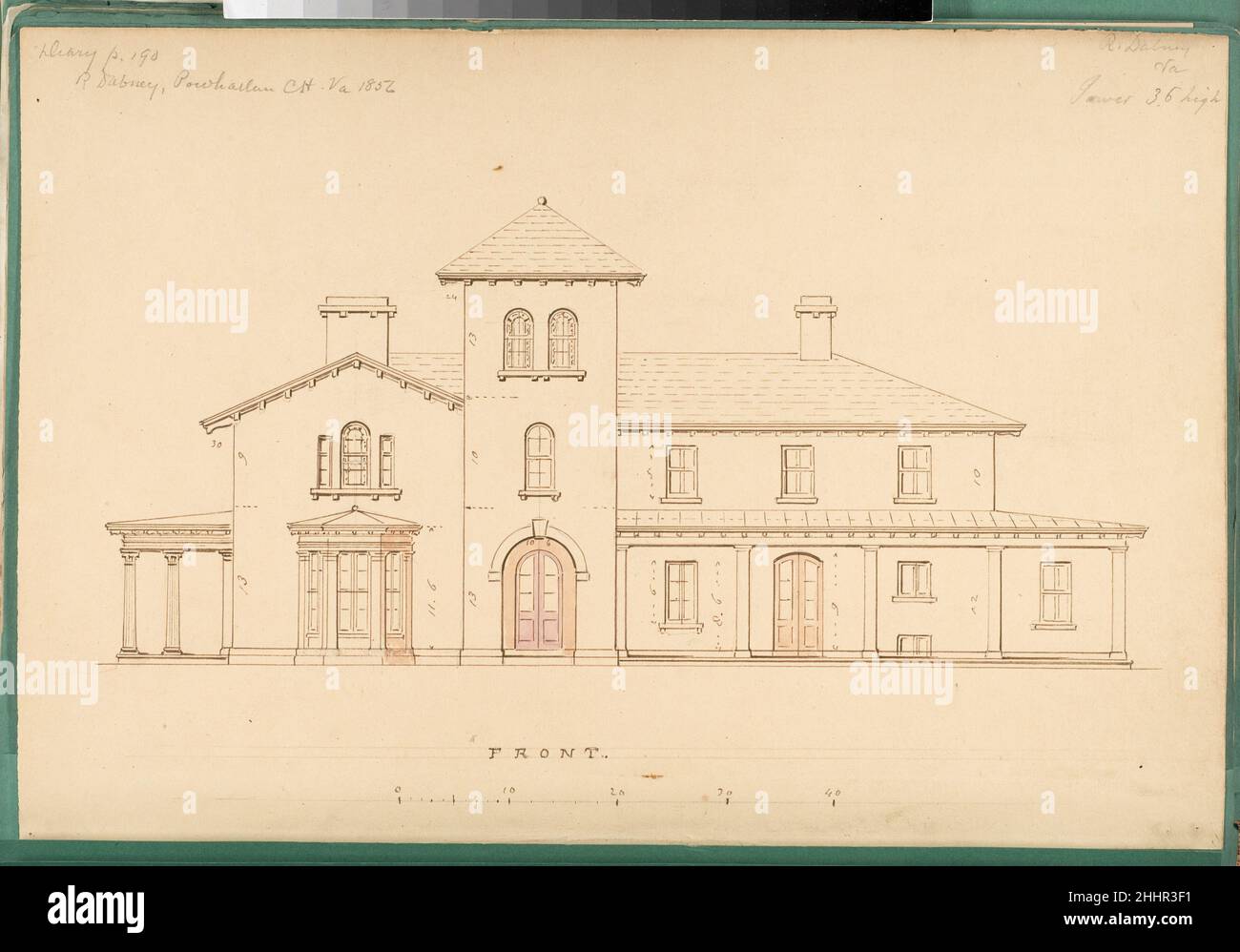House for R. Dabney, Powhatan, Virginia (front elevation) 1856