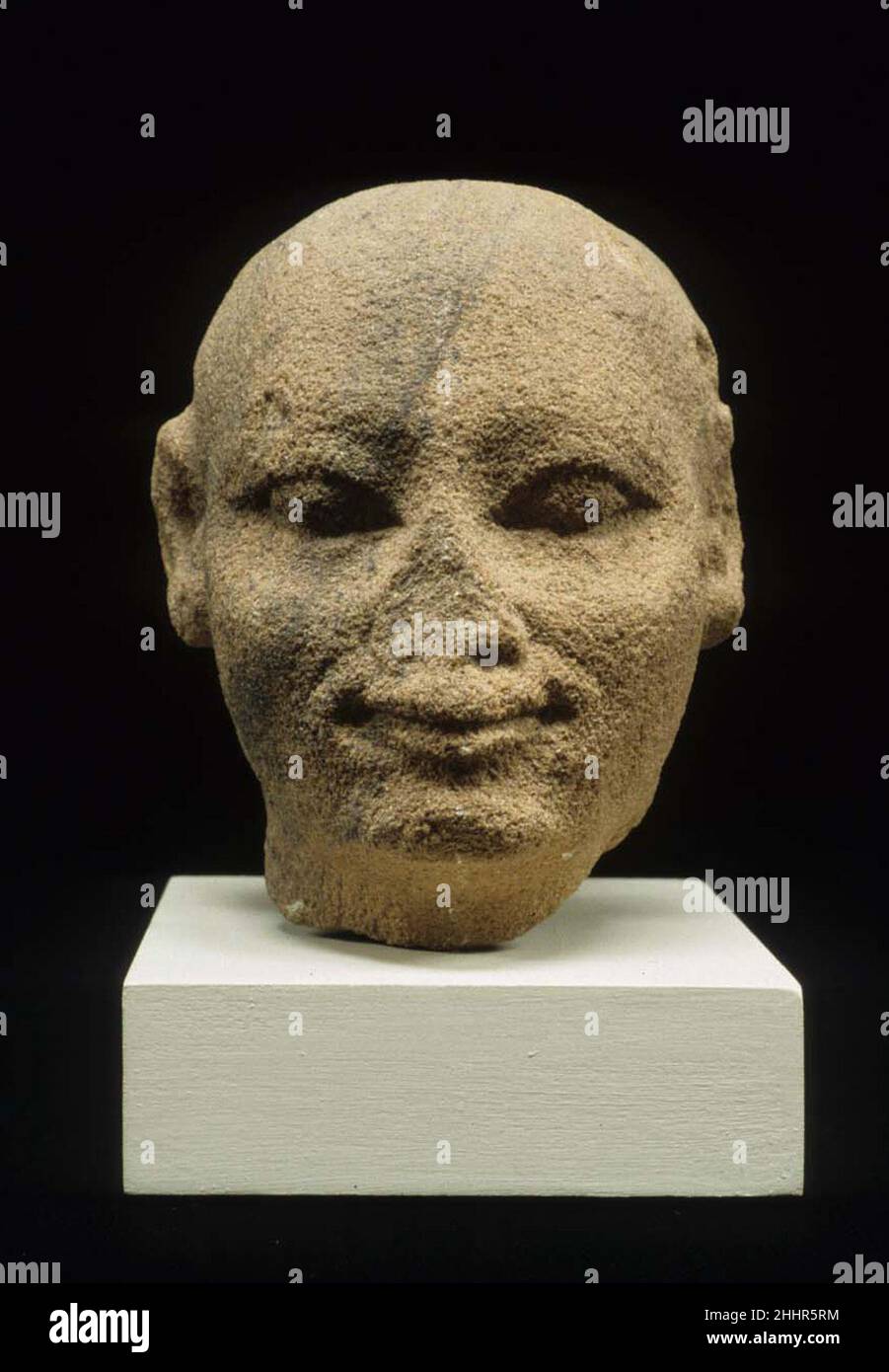 Head of a male statue ca. 2124–1504 B.C. Middle Kingdom–Early New Kingdom. Head of a male statue. ca. 2124–1504 B.C.. Sandstone. Middle Kingdom–Early New Kingdom. From Egypt, Upper Egypt, Thebes, Asasif, Tomb MMA 710, MMA excavations, 1934–35. Dynasty 11–18 Stock Photo