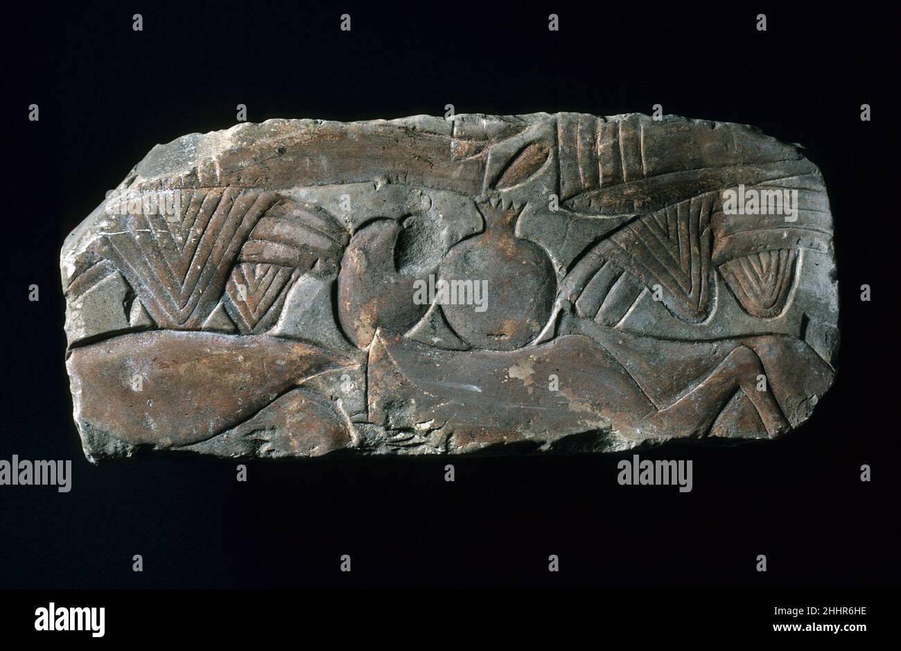 Relief with offerings ca. 1353–1336 B.C. New Kingdom, Amarna Period. Relief with offerings. ca. 1353–1336 B.C.. Limestone, paint (mostly modern). New Kingdom, Amarna Period. From Egypt; Probably originally from Amarna (Akhetaten); Probably from Middle Egypt, Hermopolis (Ashmunein; Khemenu). Dynasty 18 Stock Photo