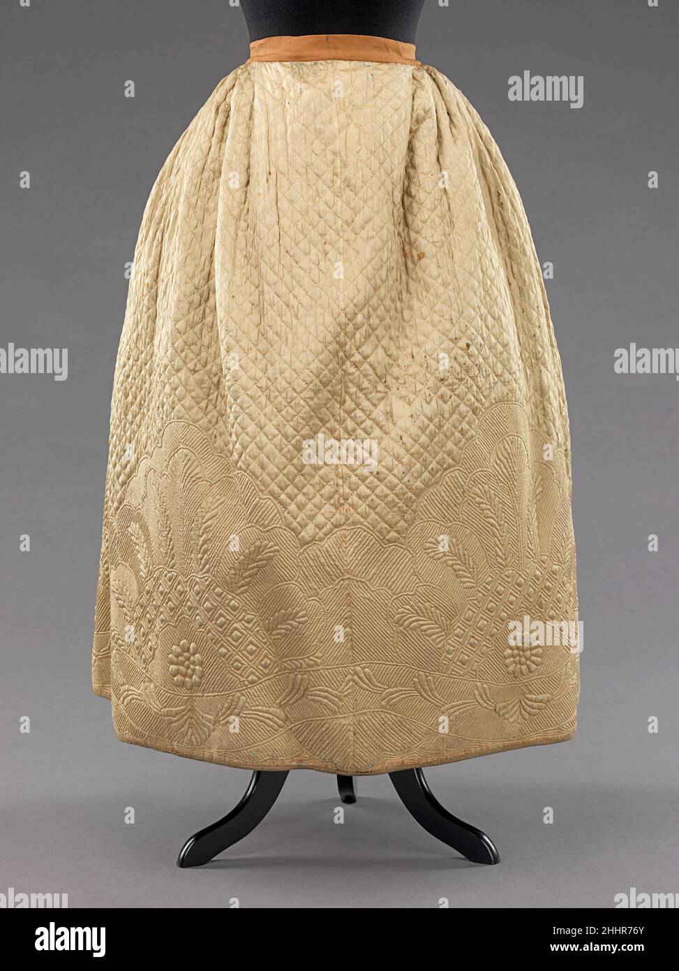 Petticoat 1795 French Quilted petticoats were a part of informal dress  throughout the 18th century. Initially, this type of petticoat served for  warmth and to give shape to the lower half of