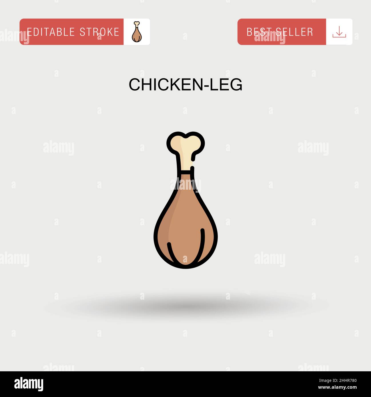 Chicken-leg Simple vector icon Stock Vector Image & Art - Alamy