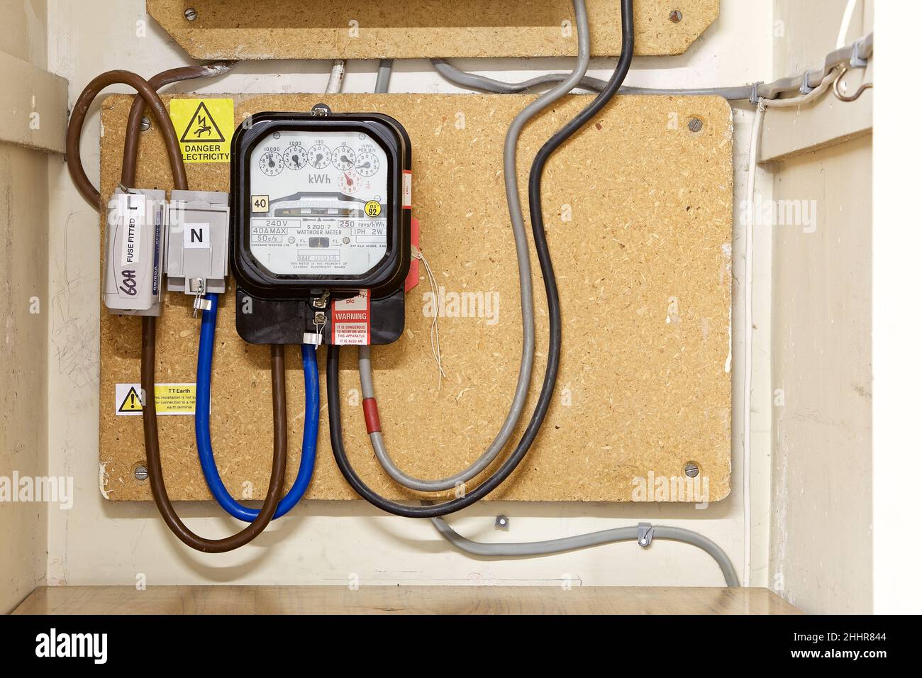 Analogue consumer electric meter indicating how much electric / energy
