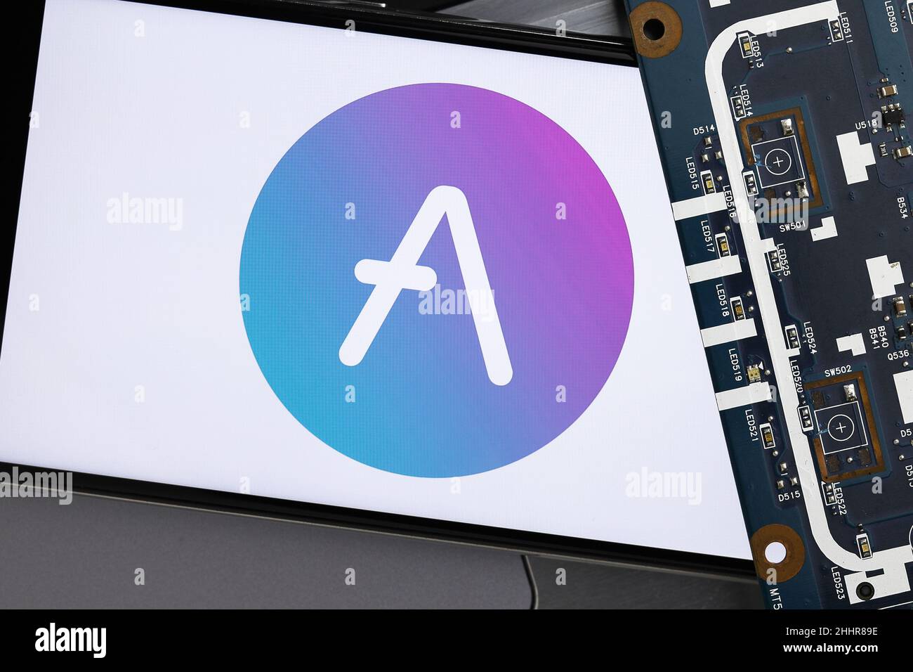 Aave (AAVE) editorial. Illustrative photo for news about Aave (AAVE) - a  cryptocurrency Stock Photo - Alamy