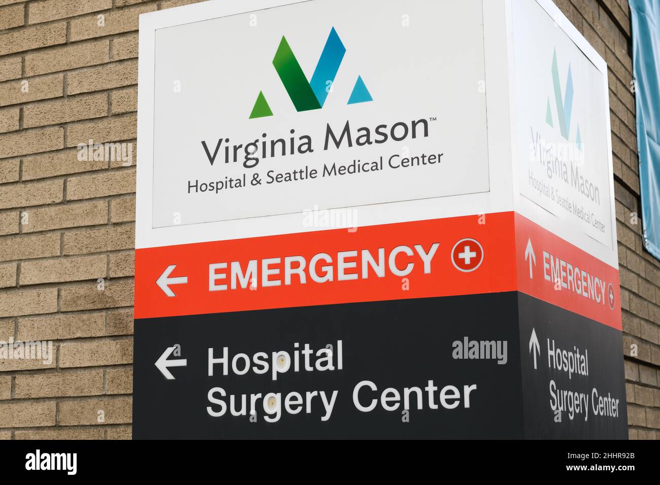 Seattle January 22, 2022; Sign for Virginia Mason Hospital and