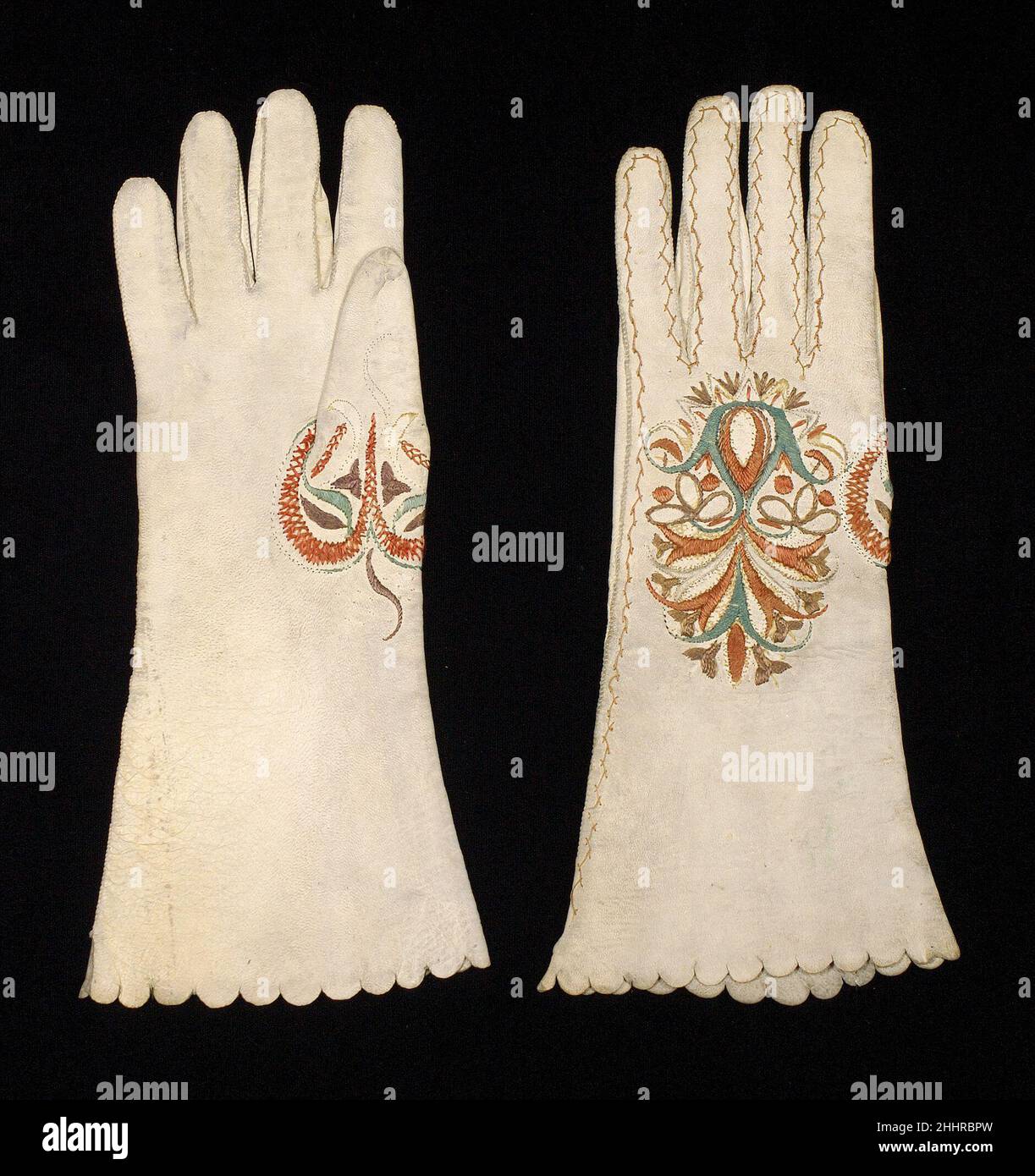 Gloves early 18th century probably Spanish. Gloves 170255 Stock Photo