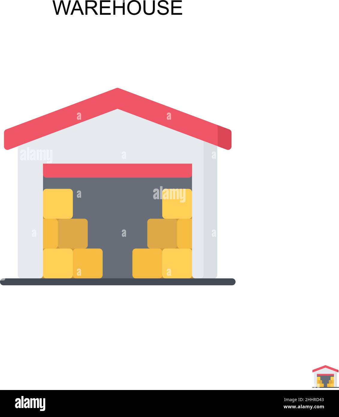 Warehouse Simple vector icon.Perfect color modern pictogram on editable