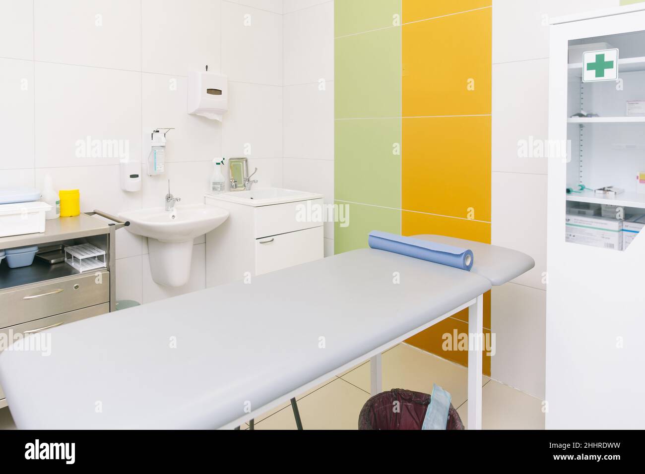 Hospital diagnostic room. Modern medical equipment, preventional medicine and healthcare concept. Modern hospital laboratory. Treatment room Stock Photo