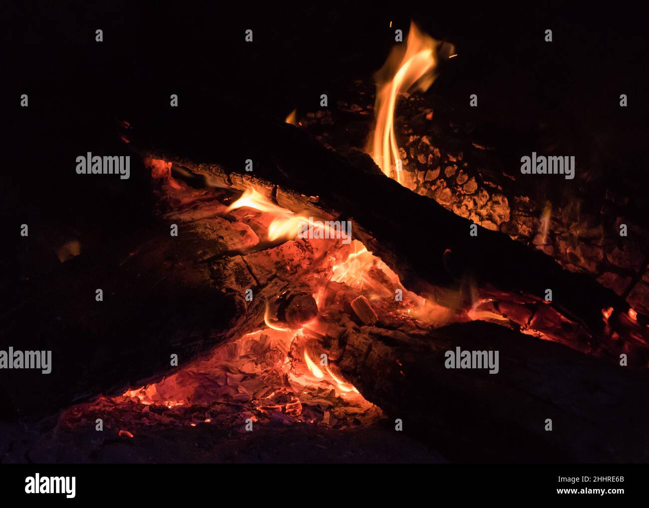 Campfire on the Canadian East Coast Stock Photo