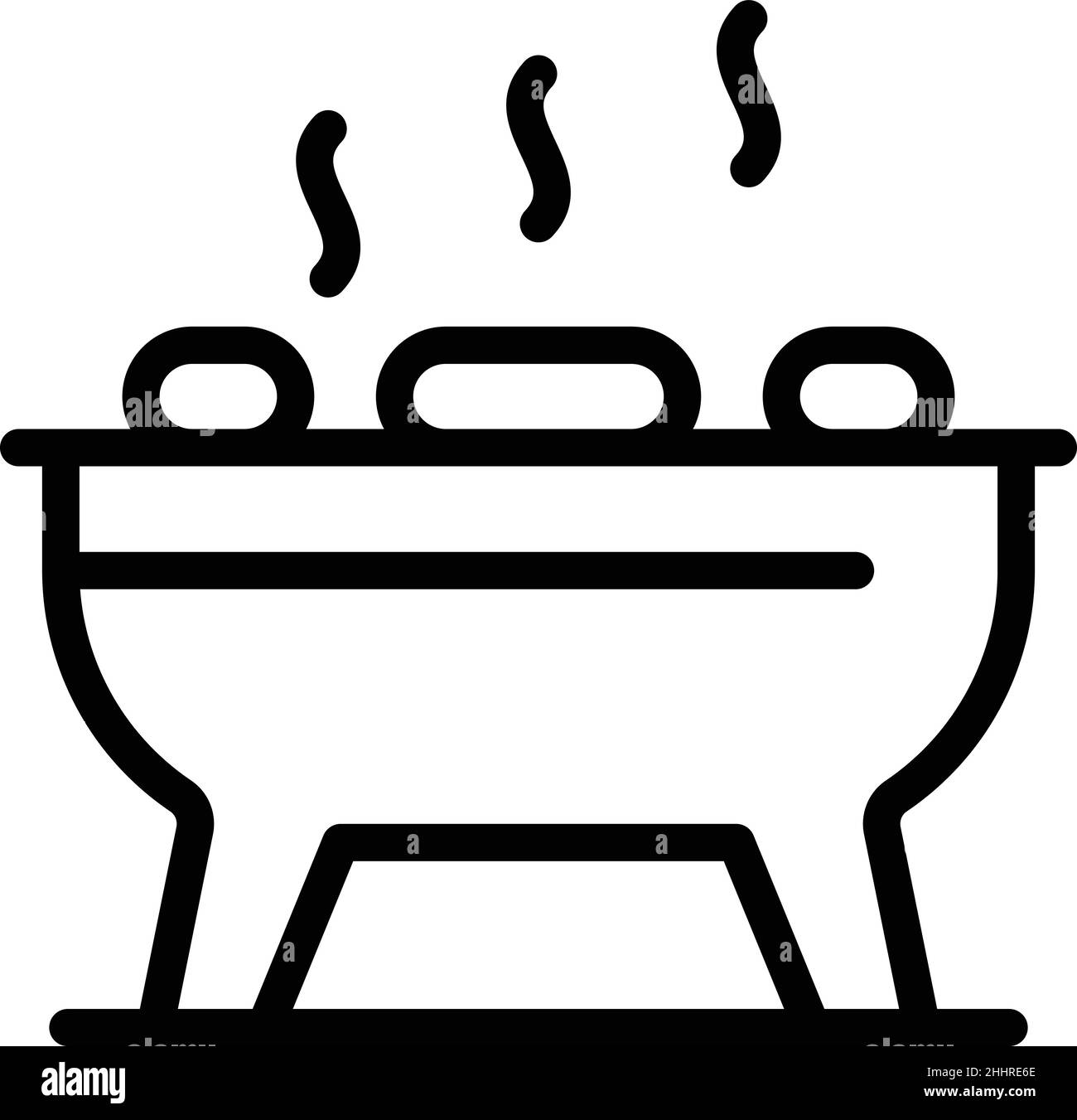 Hot grill bbq icon outline vector. Fire meat. Food cook Stock Vector ...