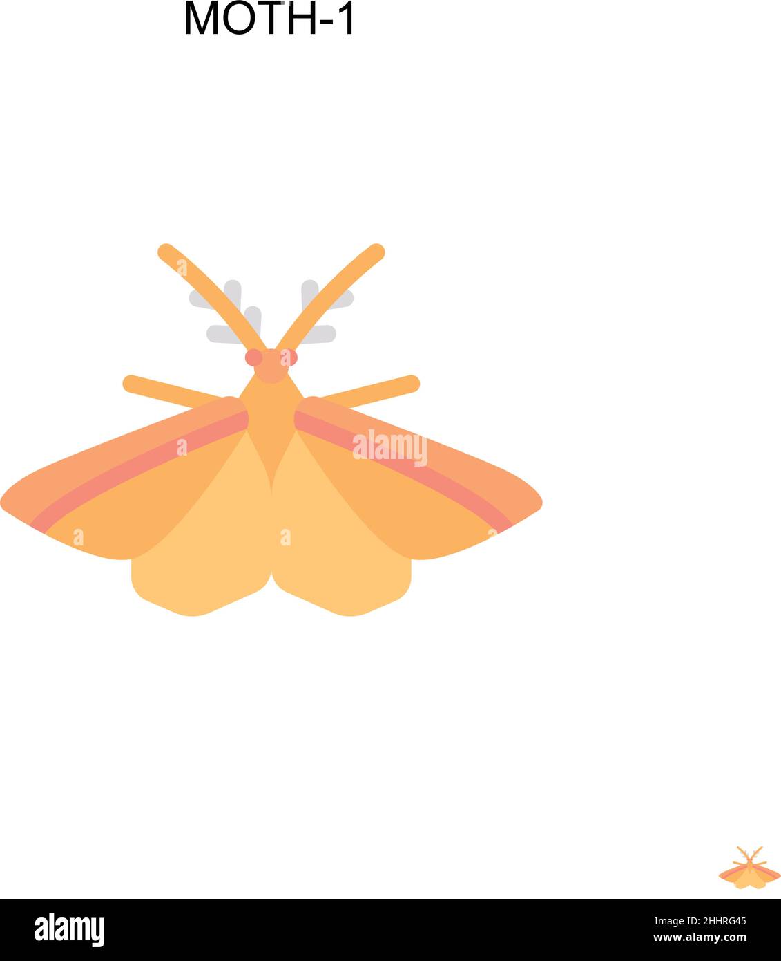 Moth-1 Simple vector icon.Perfect color modern pictogram on editable stroke. Moth-1 icons for your business project Stock Vector