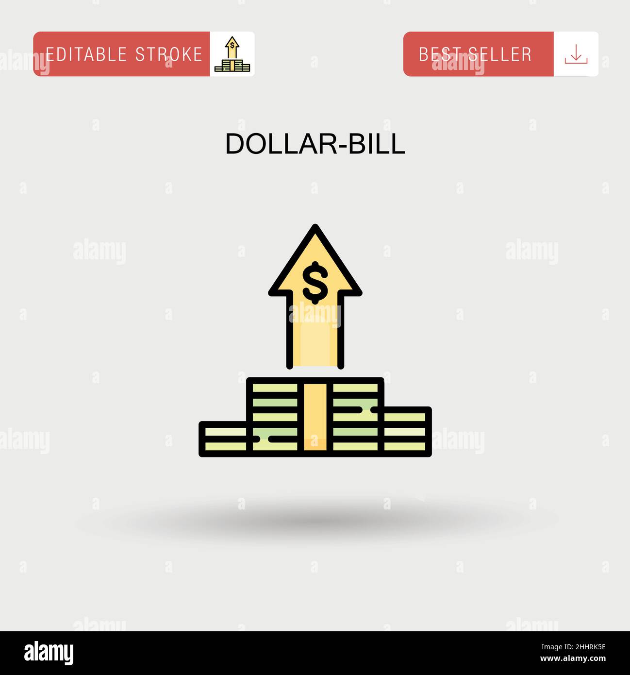 Dollar-bill Simple vector icon. Stock Vector
