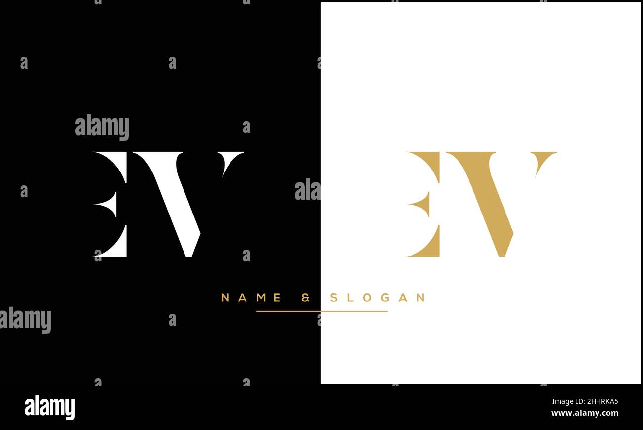 EV, VE Abstract Letters Logo Monogram Stock Vector