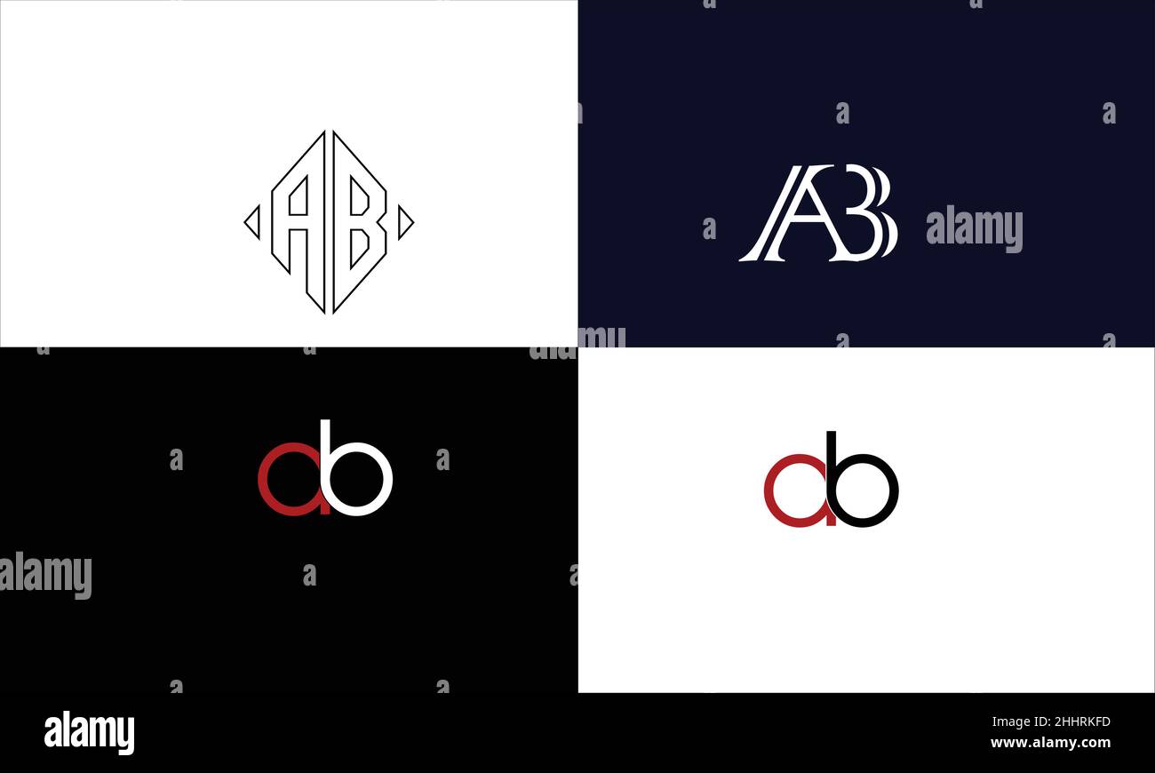 AB, BA Abstract Letters Logo monogram Stock Vector