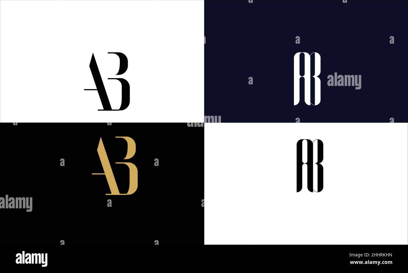 AB, BA Abstract Letters Logo monogram Stock Vector
