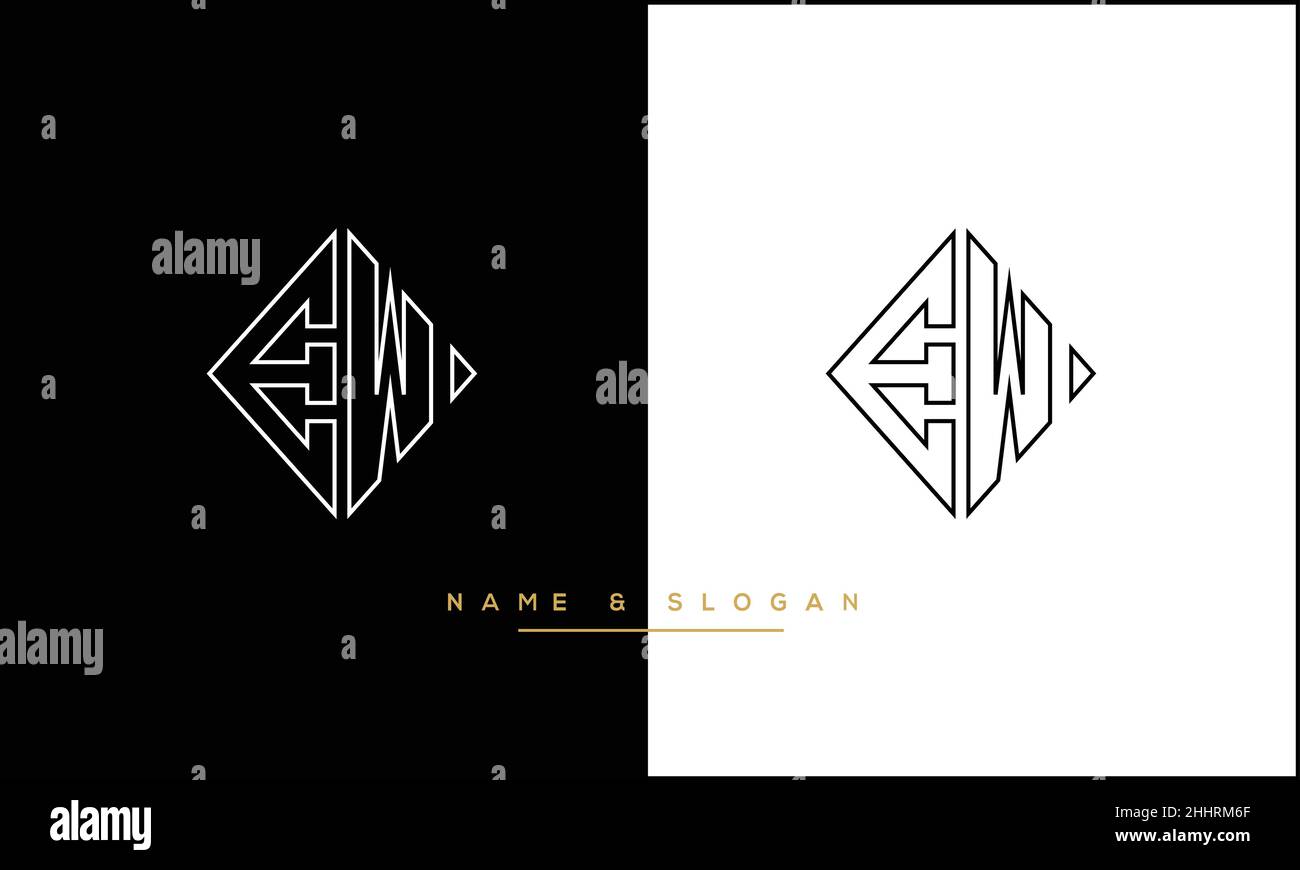 EW, WE Abstract Letters Logo MONOGRAM Stock Vector