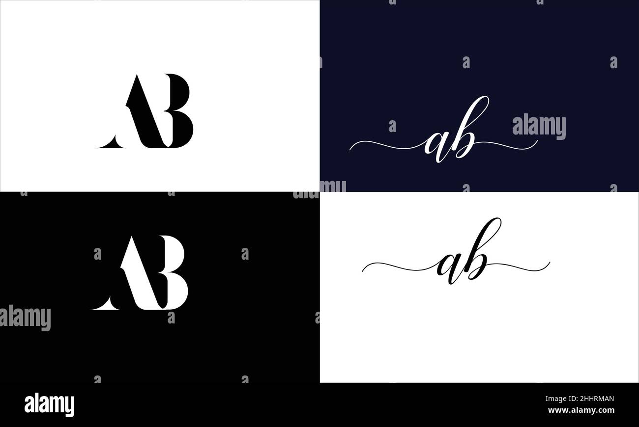 AB, BA Abstract Letters Logo monogram Stock Vector