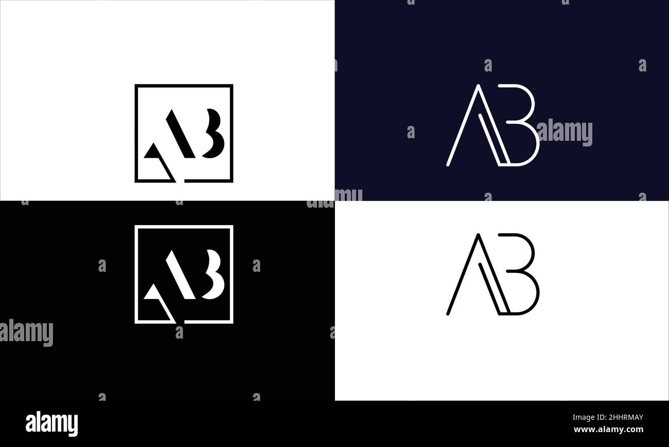 AB, BA Abstract Letters Logo monogram Stock Vector