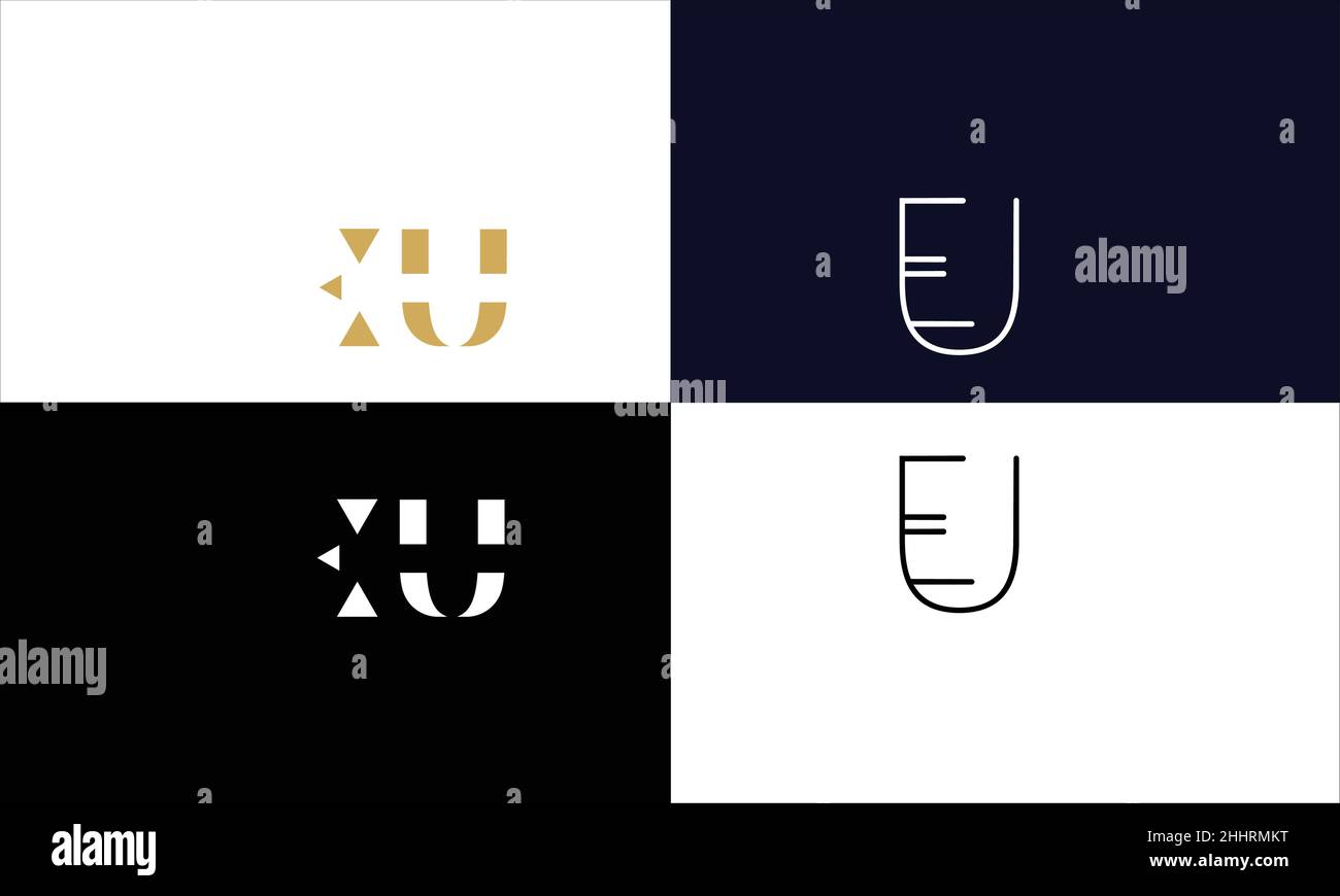 EU, UE Abstract Letters Logo MONOGRAM Stock Vector