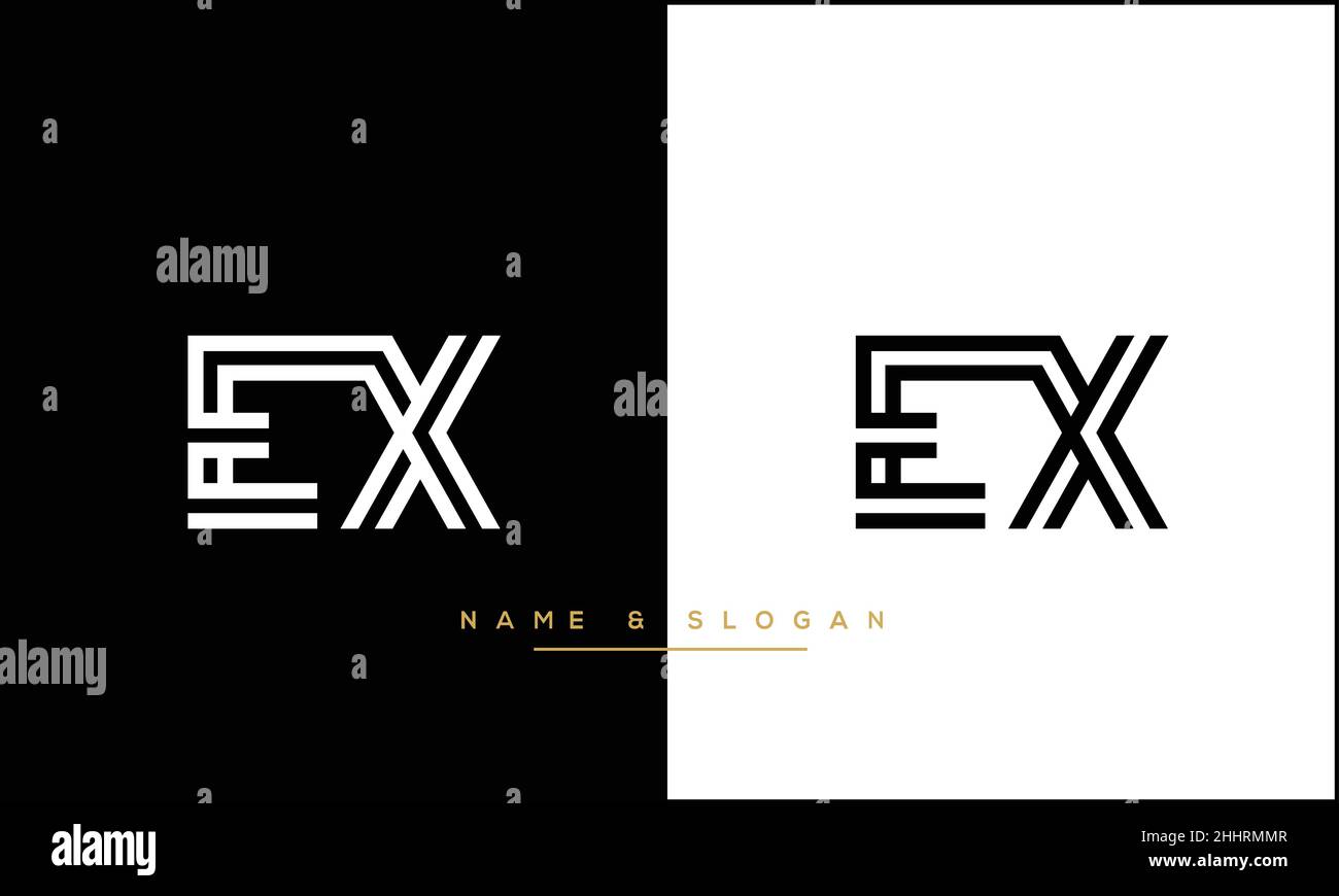 EX, XE Abstract Letters Logo Monogram Stock Vector
