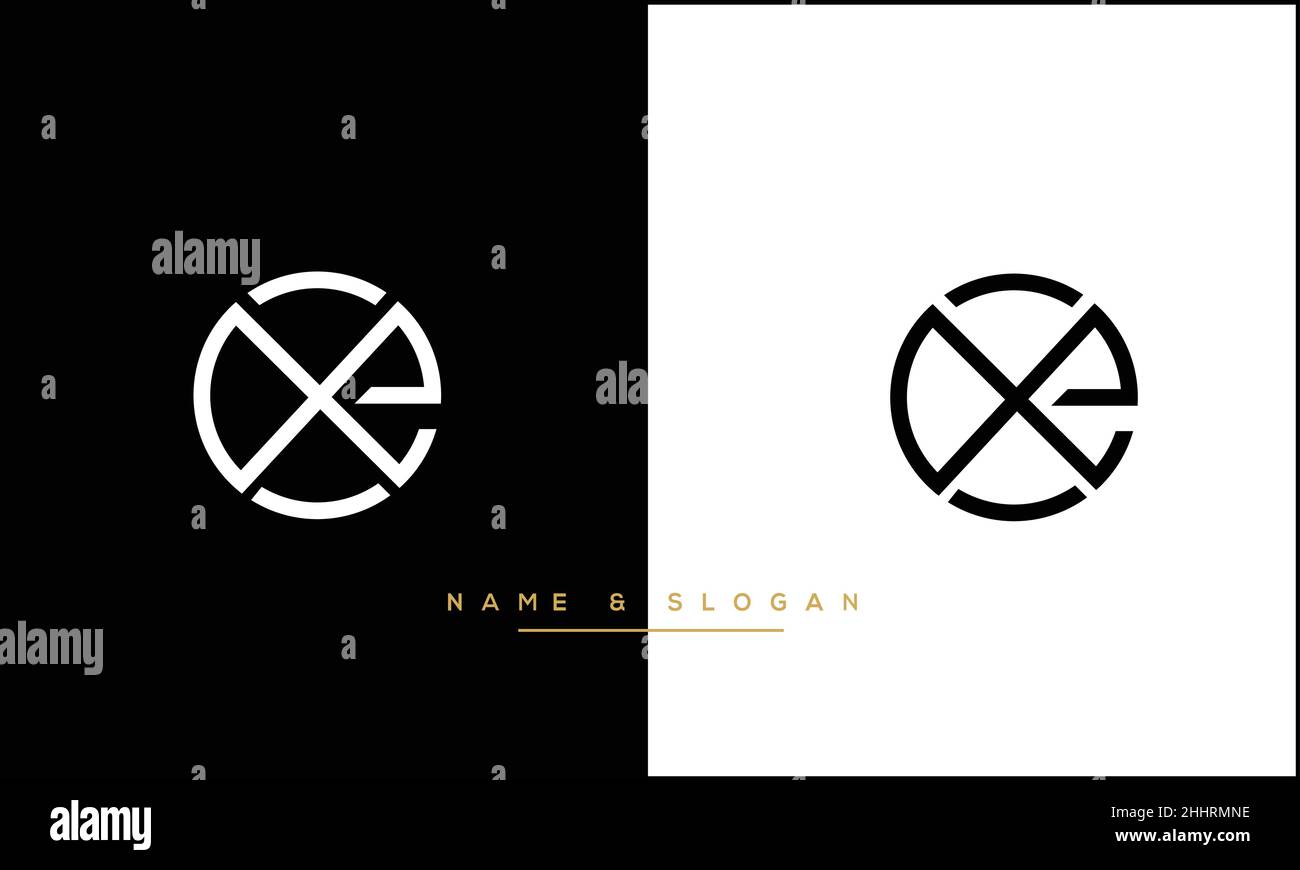 EX, XE Abstract Letters Logo Monogram Stock Vector