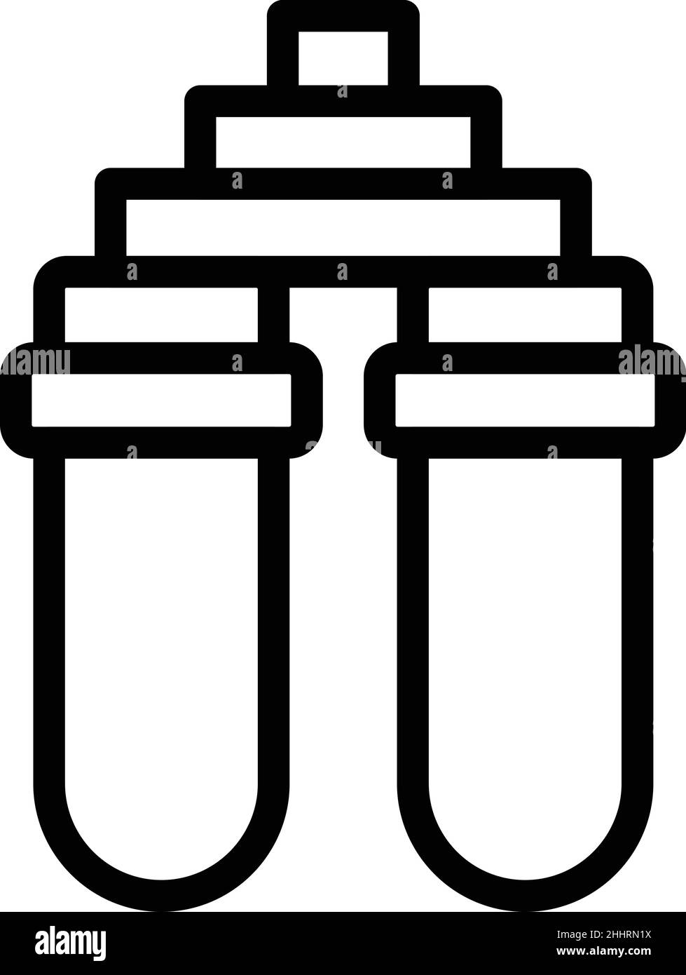 Double tank filter icon outline vector. Osmosis system. Machine plant Stock Vector