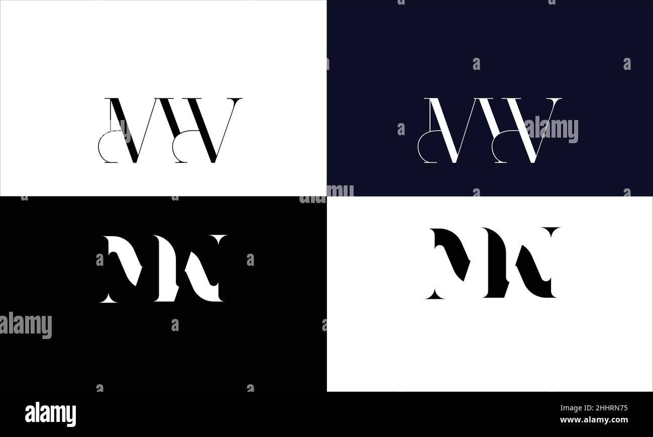 MW, WM Abstract Letters Logo MONOGRAM Stock Vector