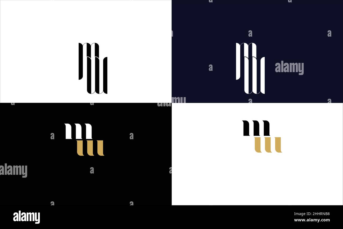 MW, WM Abstract Letters Logo MONOGRAM Stock Vector