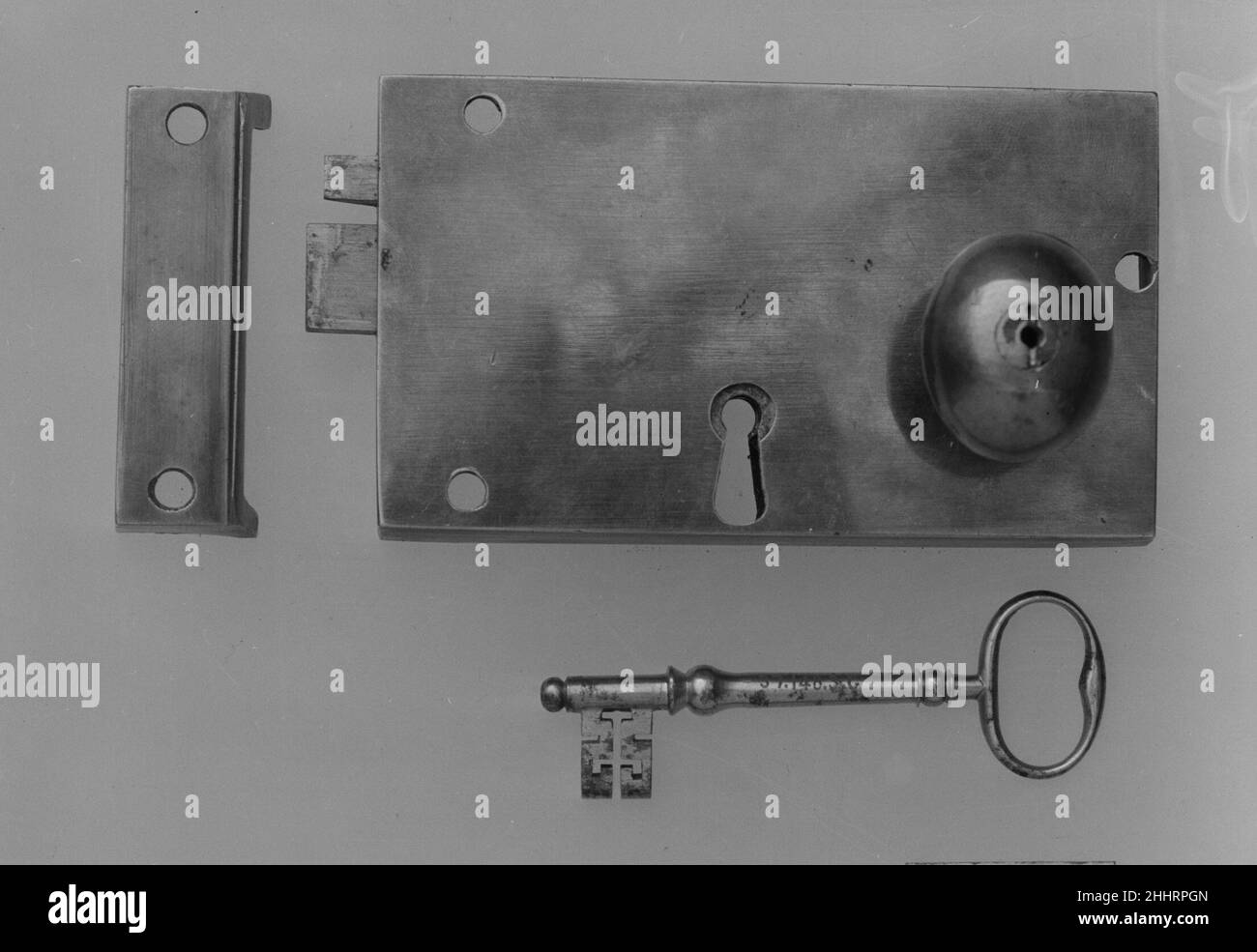 Brass padlock metal key Black and White Stock Photos & Images - Alamy