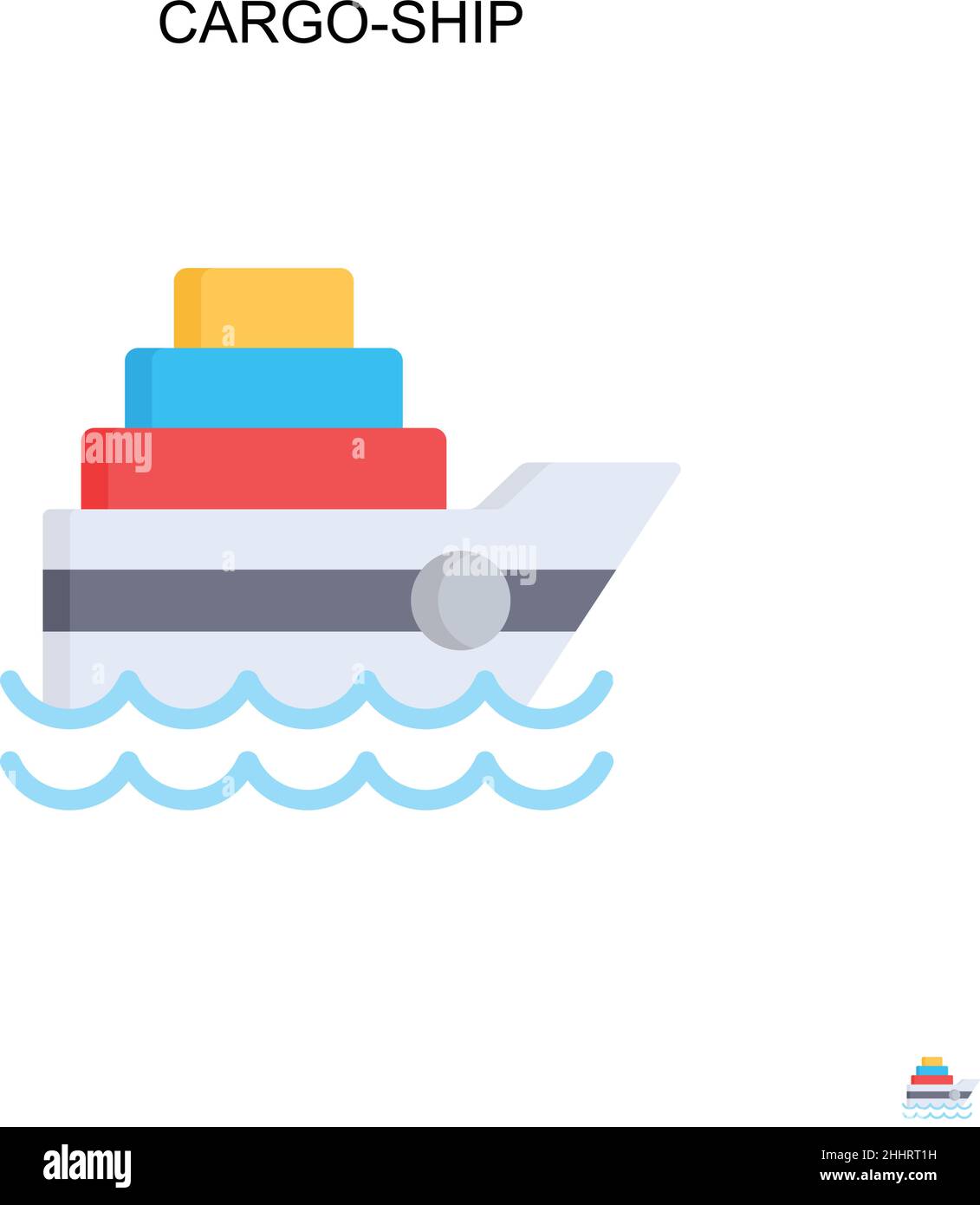 Cargo-ship Simple vector icon.Perfect color modern pictogram on editable stroke. Cargo-ship icons for your business project Stock Vector