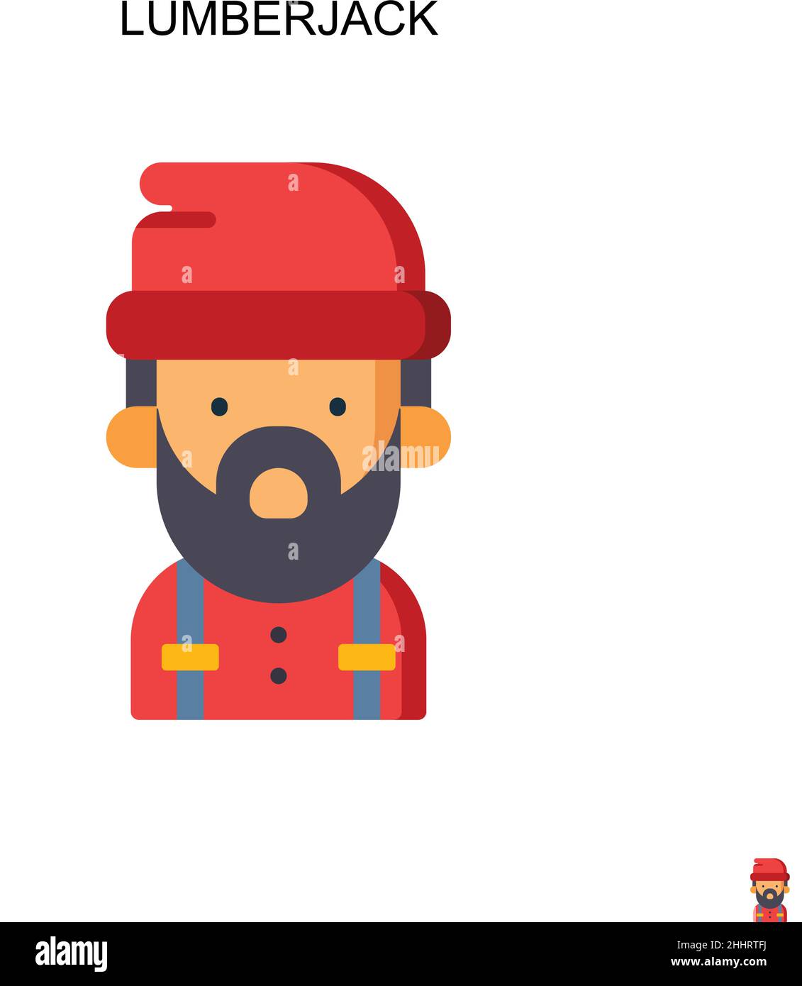 Lumberjack Simple vector icon.Perfect color modern pictogram on editable stroke. Lumberjack icons for your business project Stock Vector